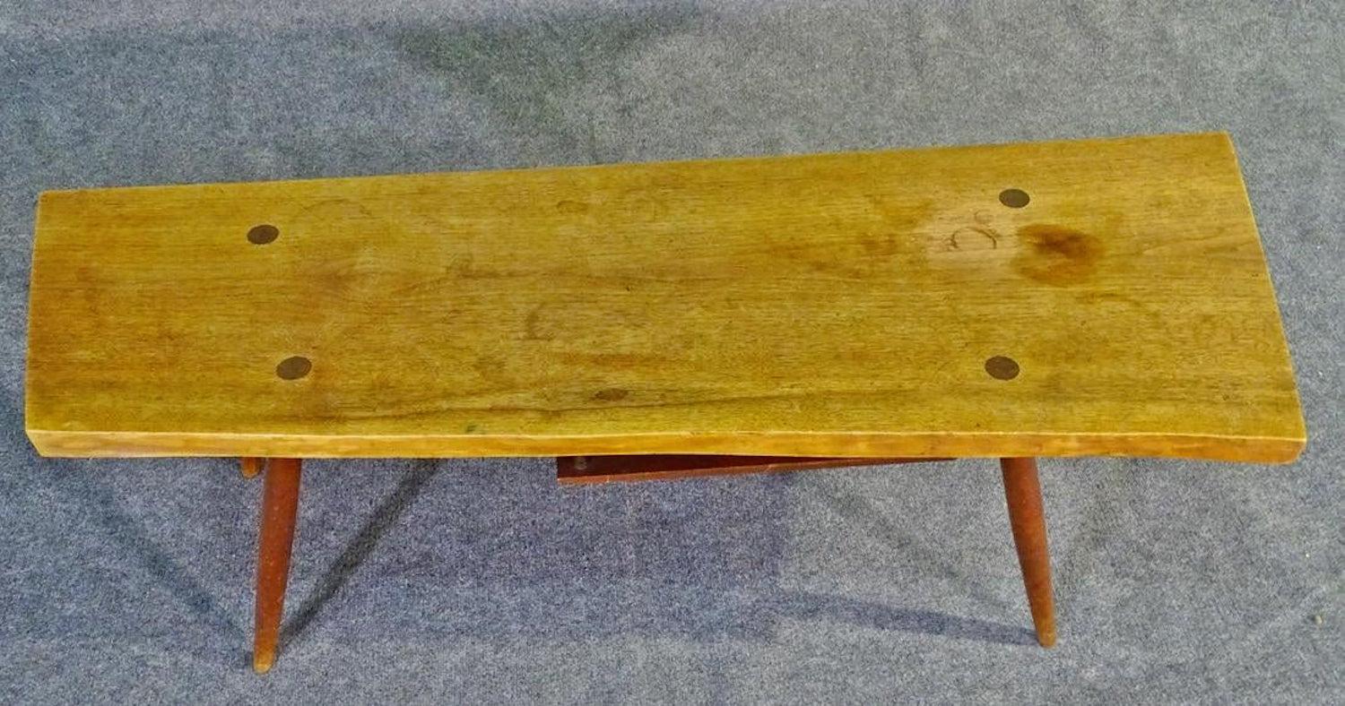 Vintage all wood coffee table with shelf, specially made by Nakashima in 1957.
(Please confirm item location - NY or NJ - with dealer).
  