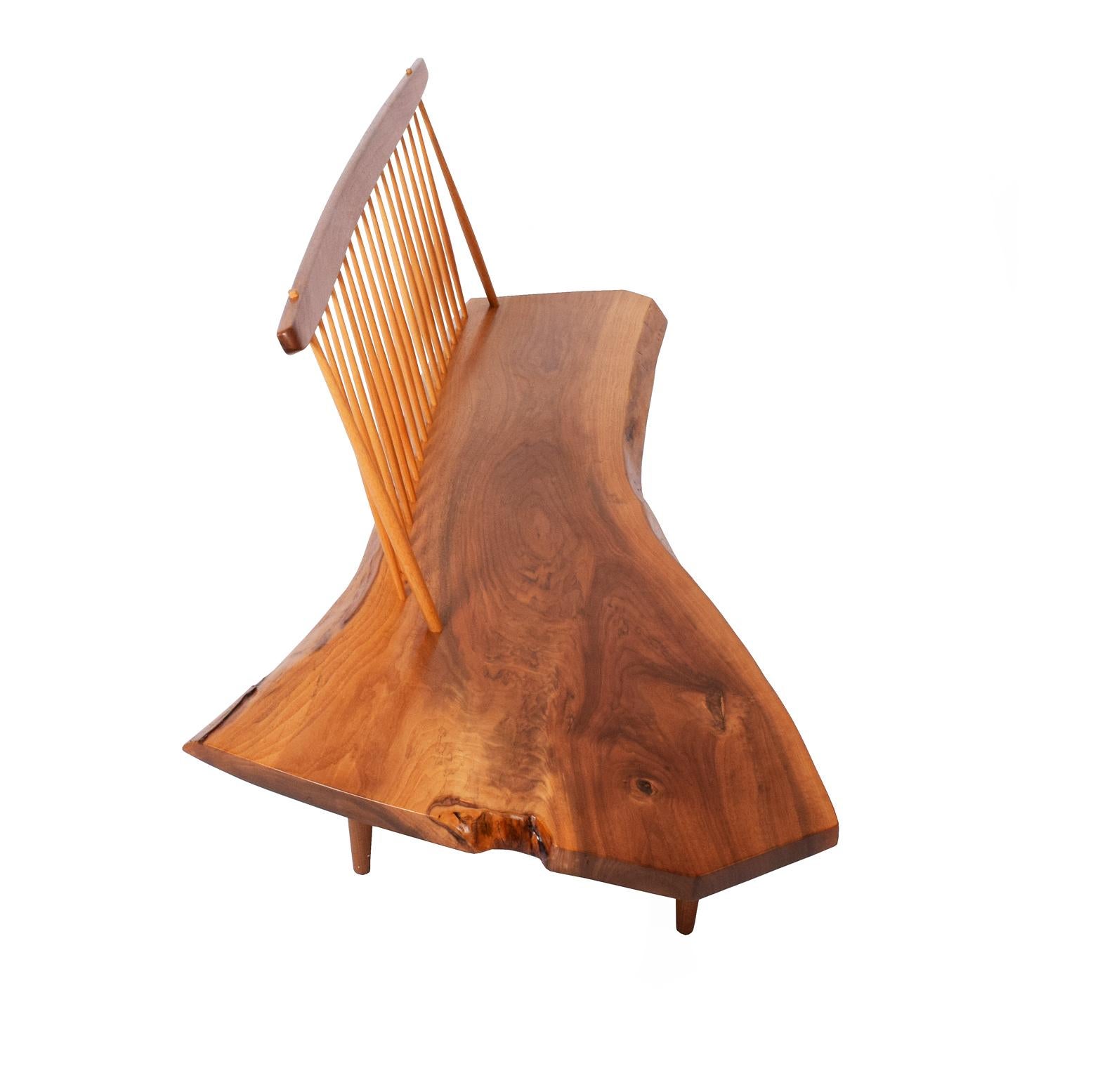 Hand-Crafted George Nakashima Conoid Bench, 1983