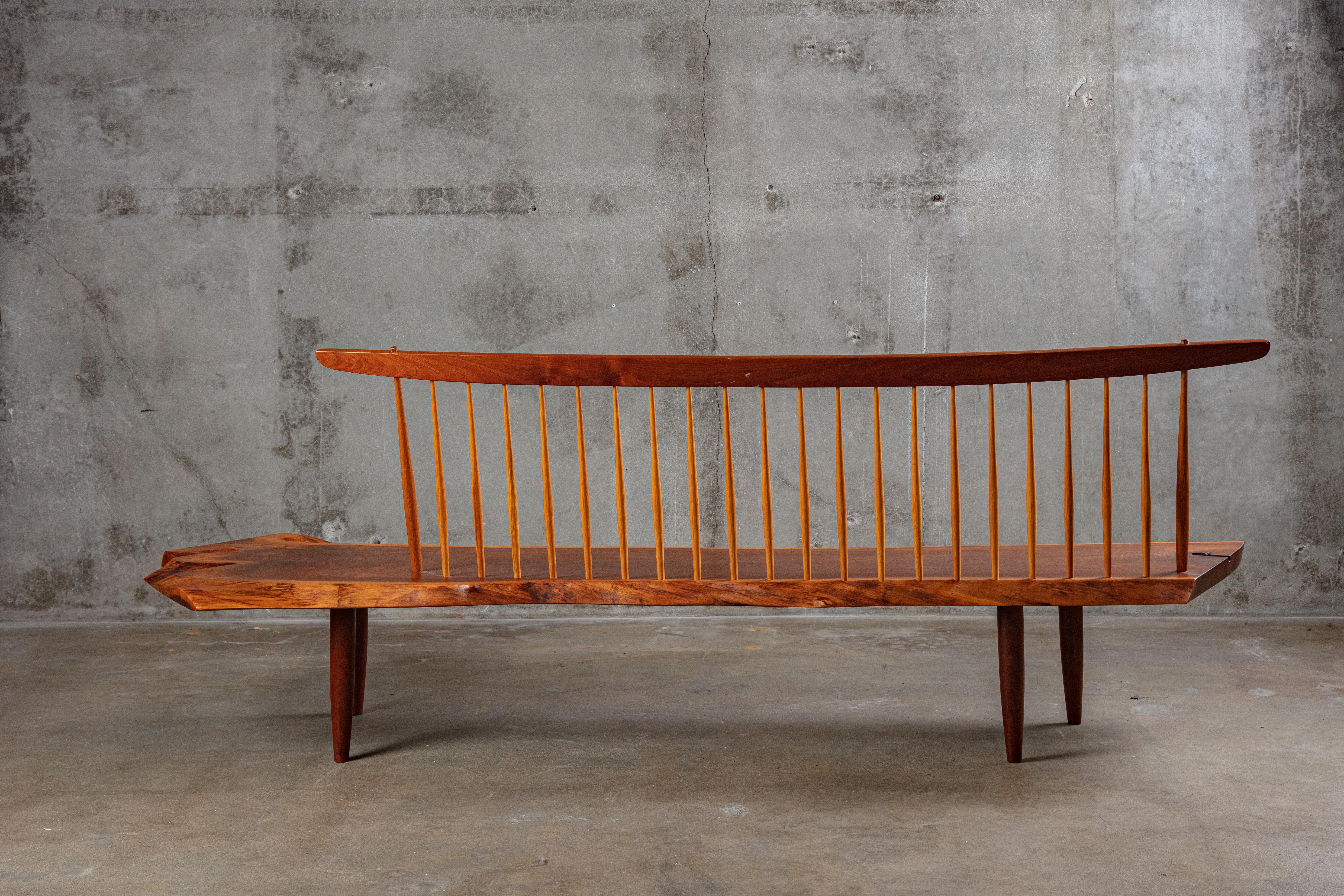 George Nakashima Conoid bench, New Hope, PA, 1983 (bench comes with copy of original purchase invoice).

 
