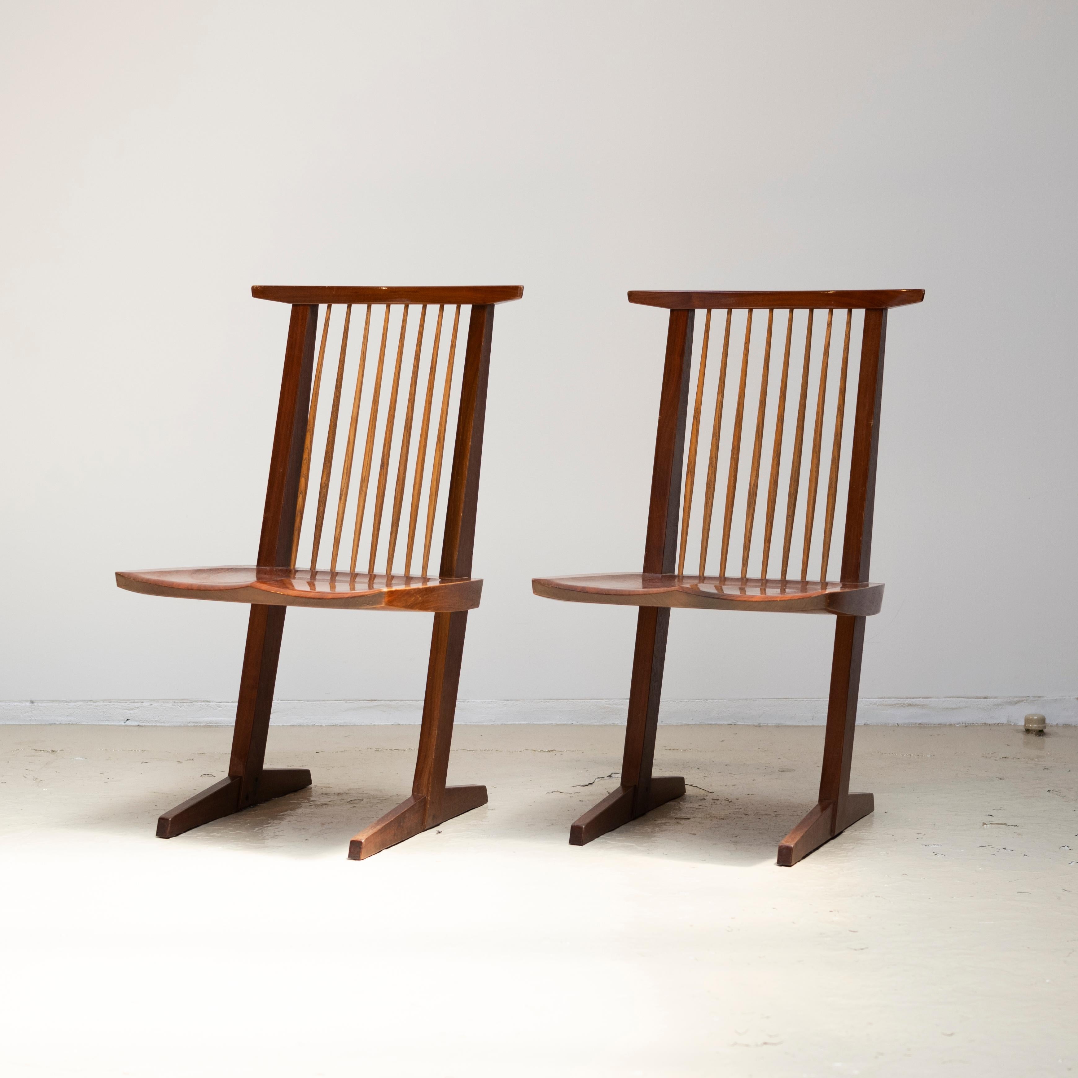 George Nakashima Conoid Chairs, Set of Four, 1970s In Good Condition In Edogawa-ku Tokyo, JP