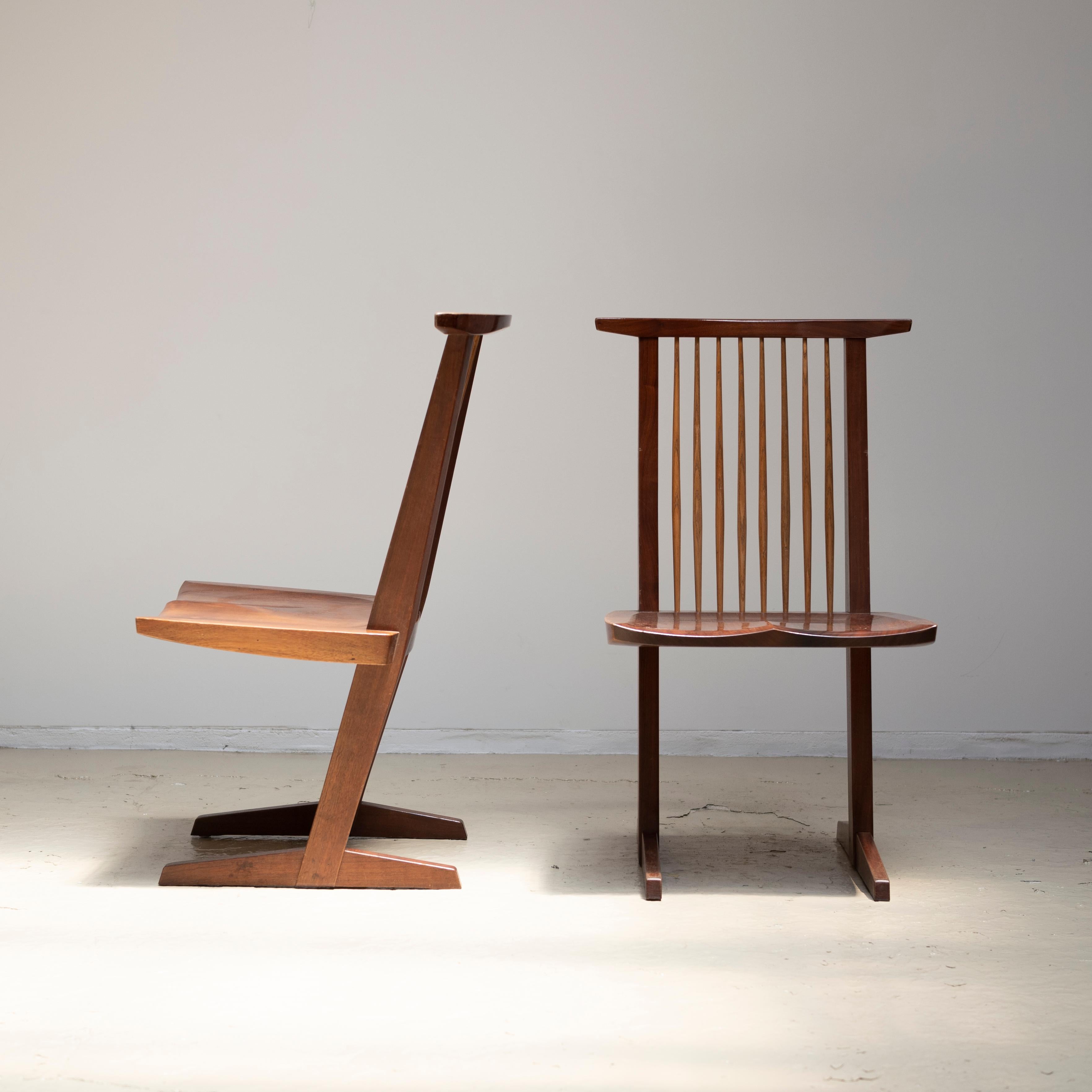 Walnut George Nakashima Conoid Chairs, Set of Four, 1970s