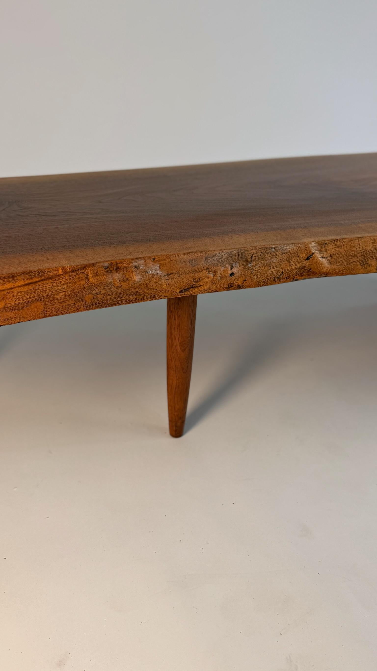 George Nakashima Conoid Coffee Table – English Walnut with Rosewood Butterfly For Sale 5