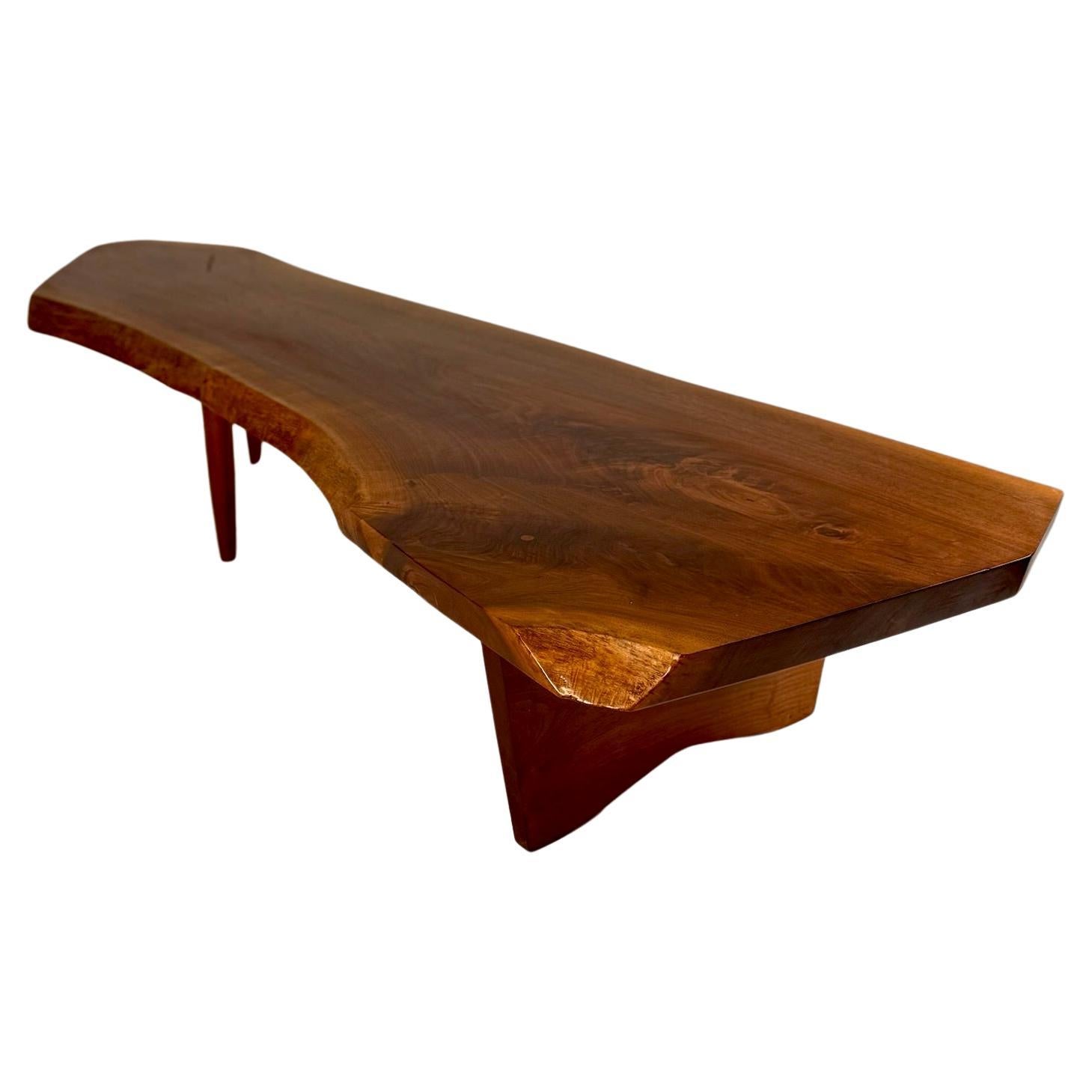 George Nakashima Conoid Coffee Table – English Walnut with Rosewood Butterfly
