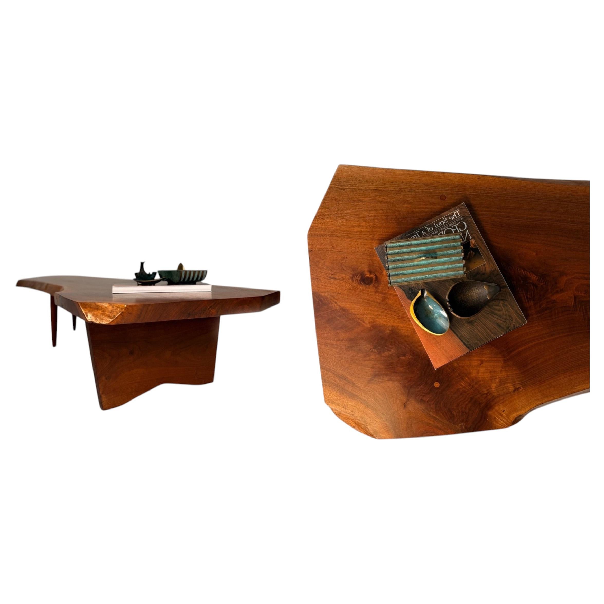 George Nakashima Conoid Coffee Table – English Walnut with Rosewood Butterfly