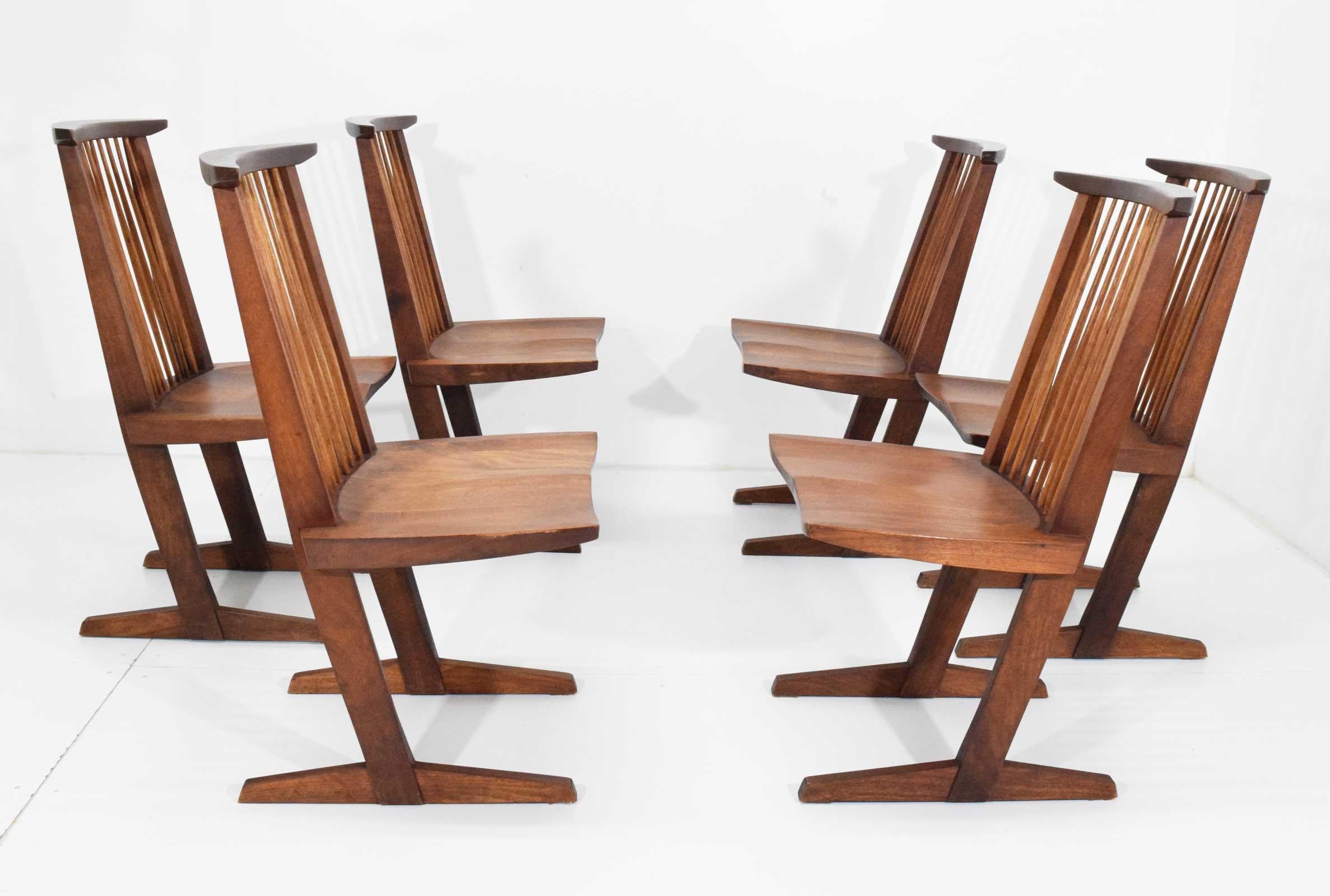 George Nakashima Conoid Dining Chairs, Set of Six, 1970s 3