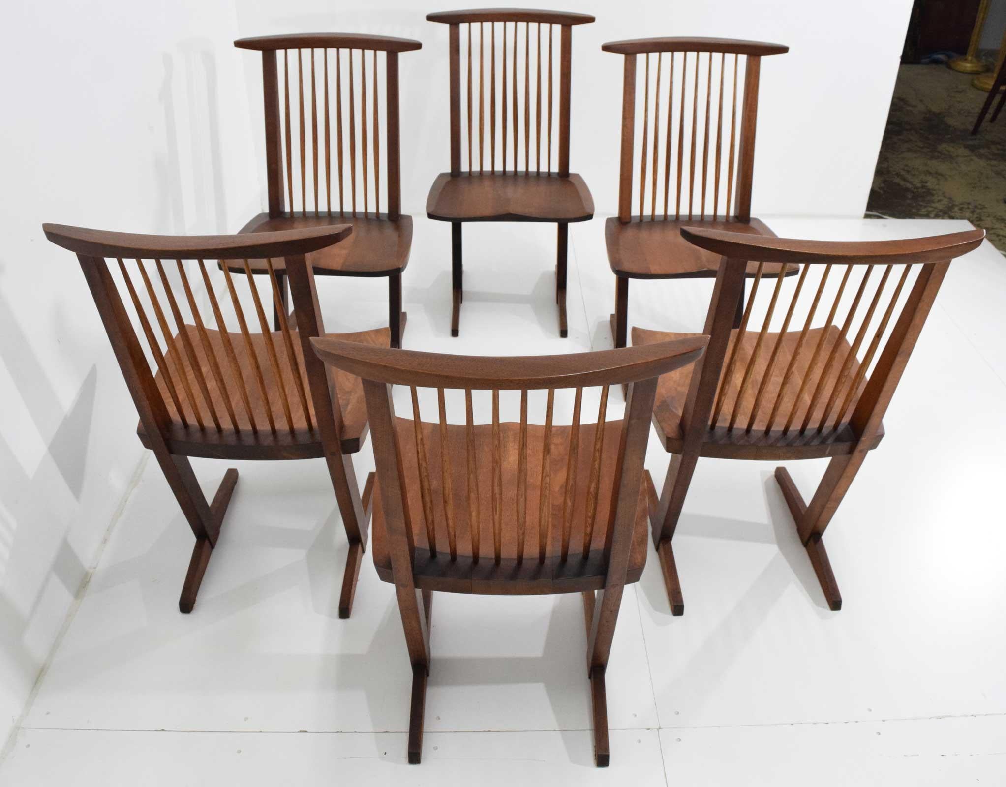George Nakashima Conoid Dining Chairs, Set of Six, 1970s 4