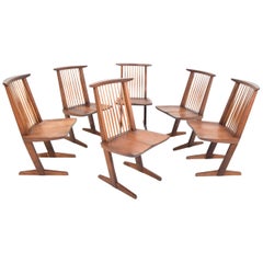 George Nakashima Conoid Dining Chairs, Set of Six, 1970s