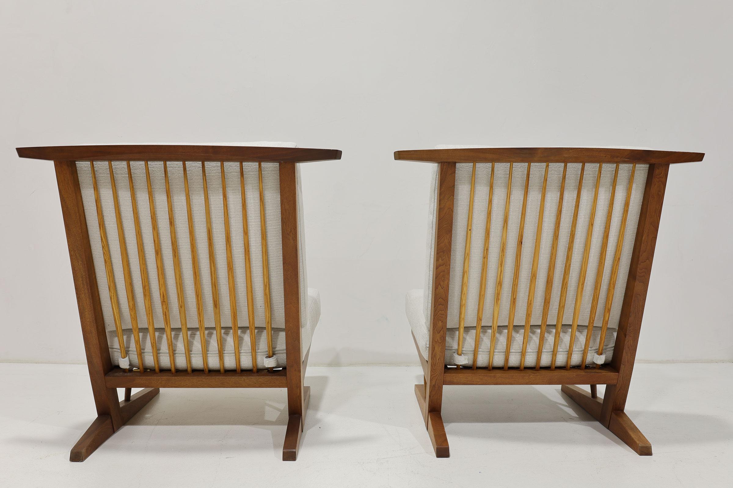 Japanese George Nakashima Conoid Lounge Chairs For Sale