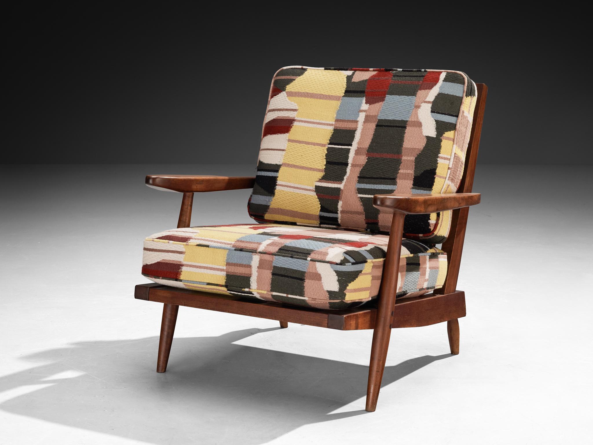 George Nakashima 'Cushion' Spindleback Lounge Chair and Ottoman in Walnut 3