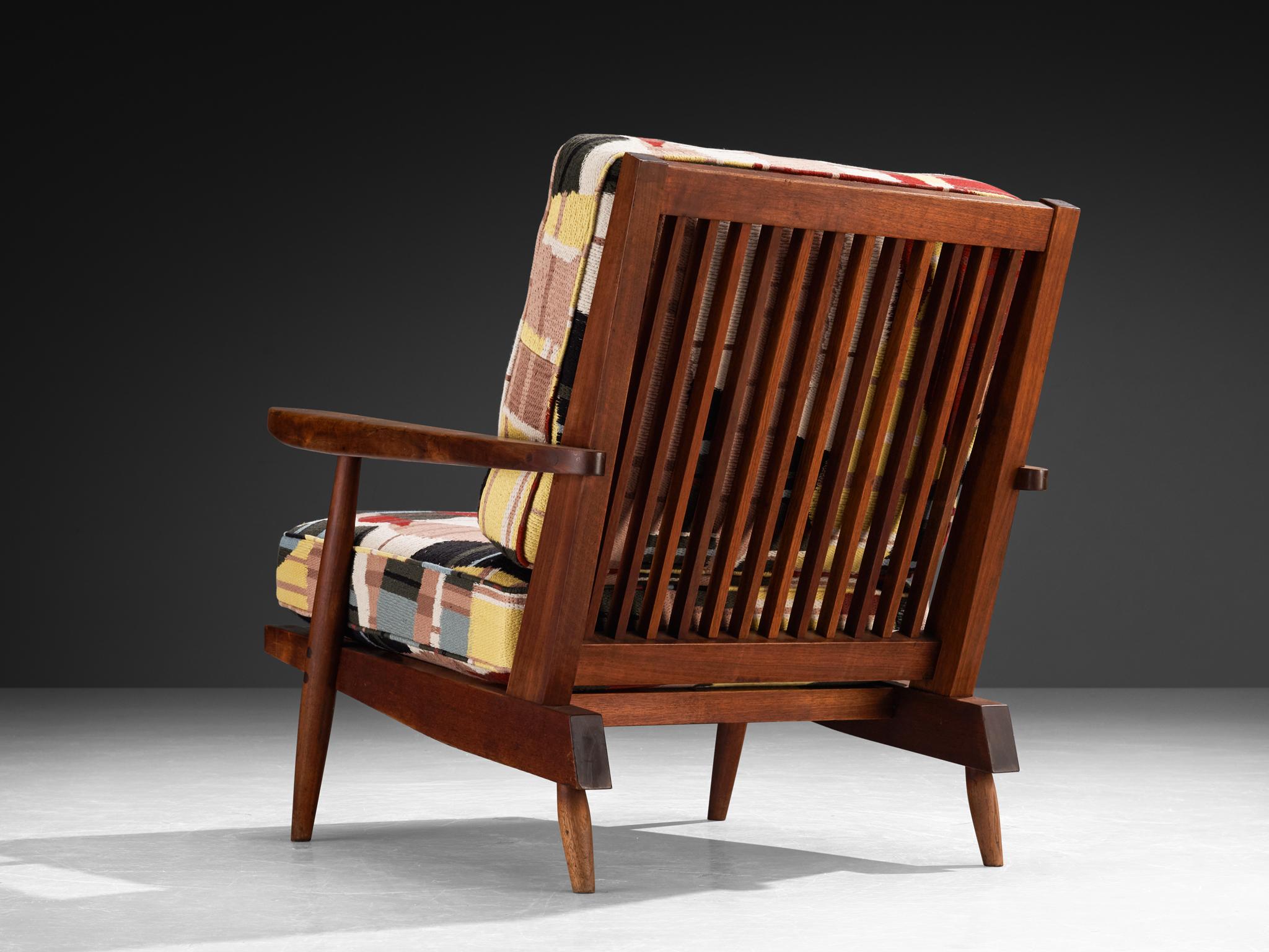 George Nakashima 'Cushion' Spindleback Lounge Chair and Ottoman in Walnut 6