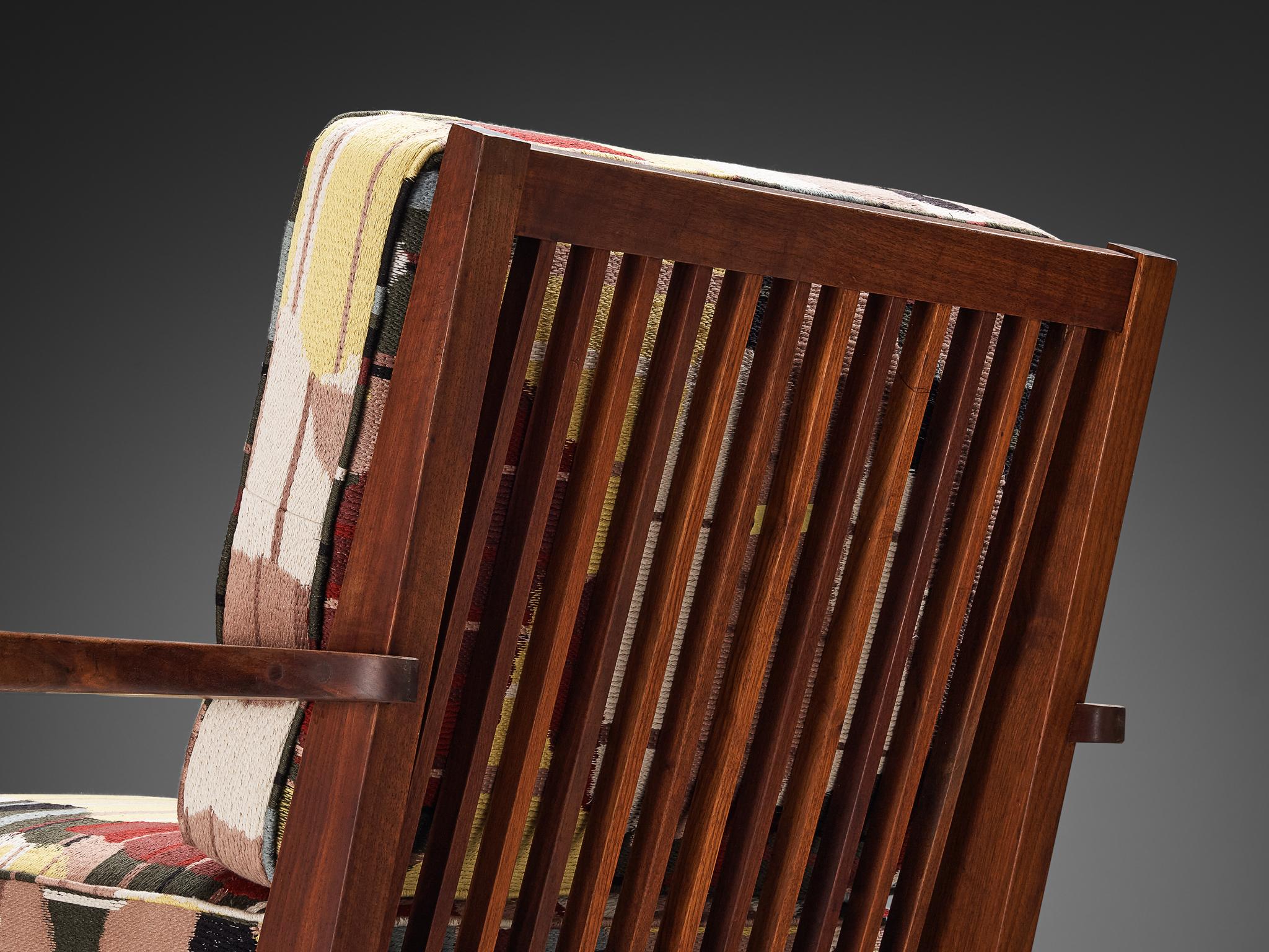George Nakashima - Chaise longue et ottoman en noyer avec dossier en forme de coussin  en vente 1