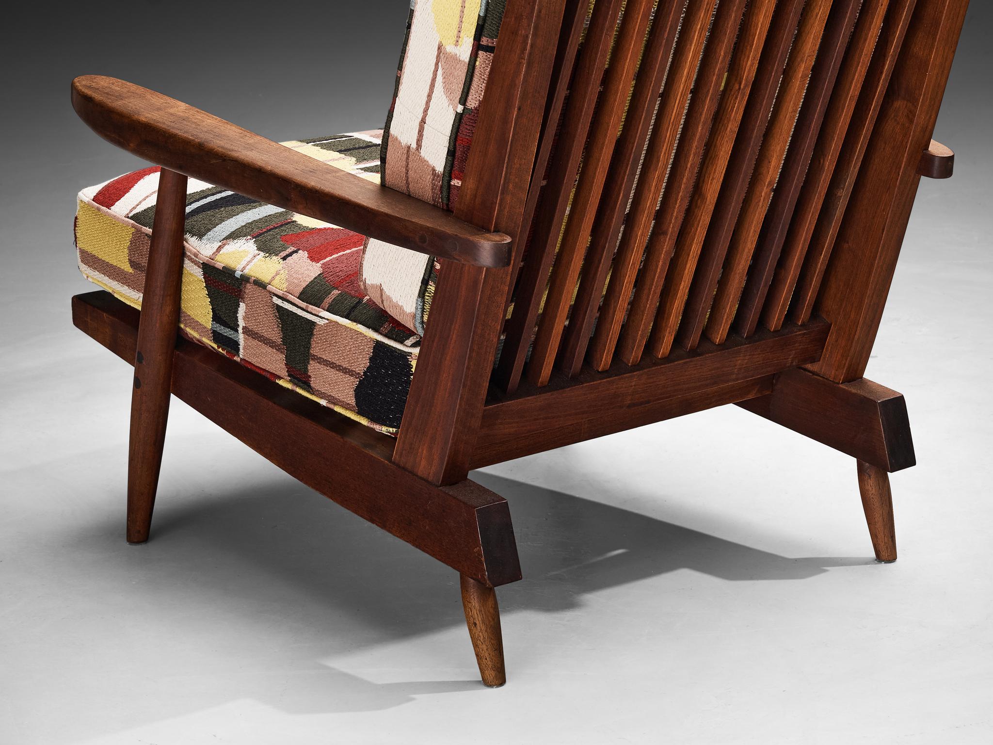 George Nakashima - Chaise longue et ottoman en noyer avec dossier en forme de coussin  en vente 2
