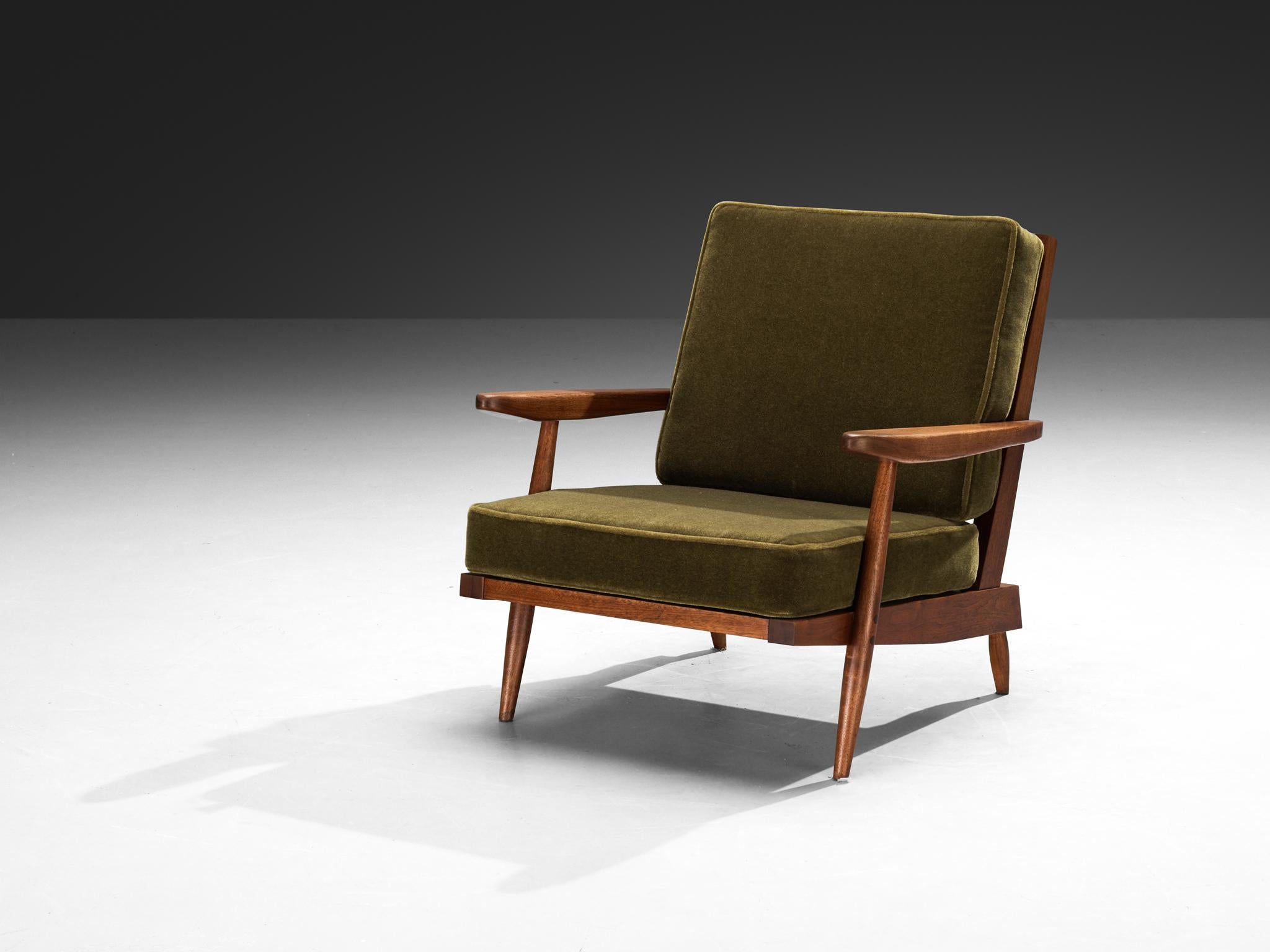 George Nakashima 'Cushion' Spindleback Lounge Chair in American Black Walnut 1