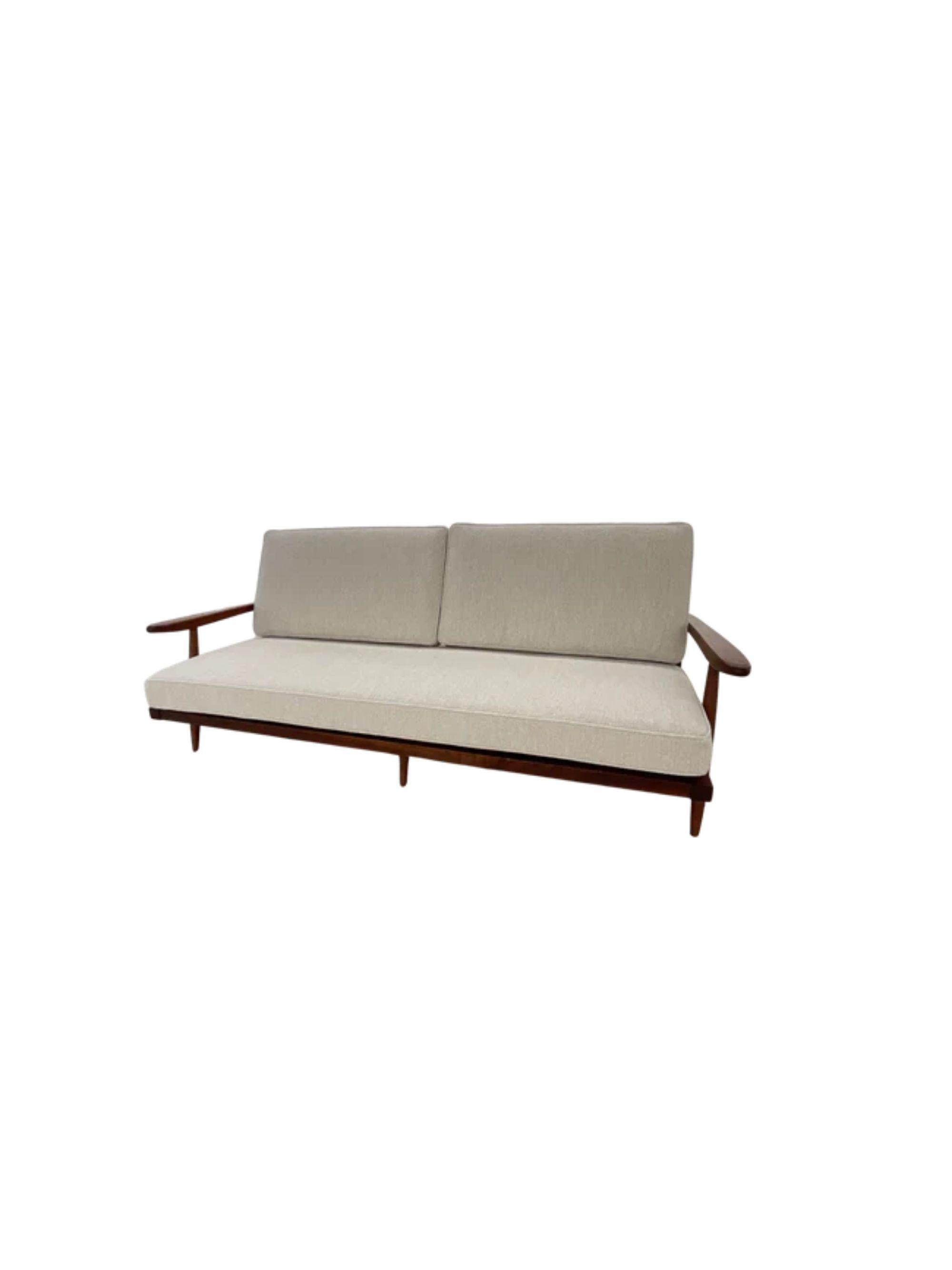 George Nakashima “Cushion” three seat walnut sofa with arms, USA, 1961

The sofa frame is in exceptional original condition free of repairs. The upholstery is very nice high quality boucle with high density foam making the sofa very