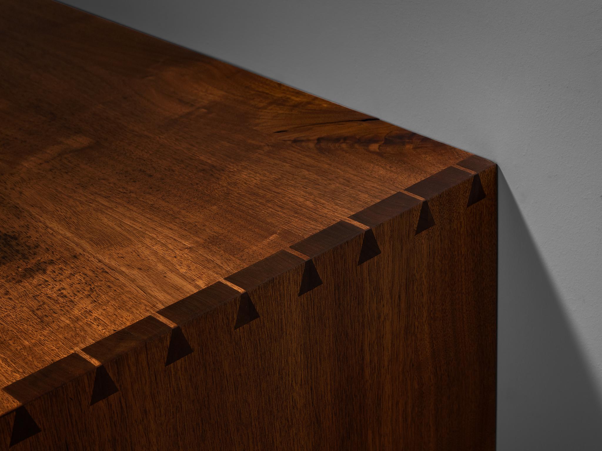 Nakashima Desk with WallMounted Case in Walnut For Sale at 1stDibs