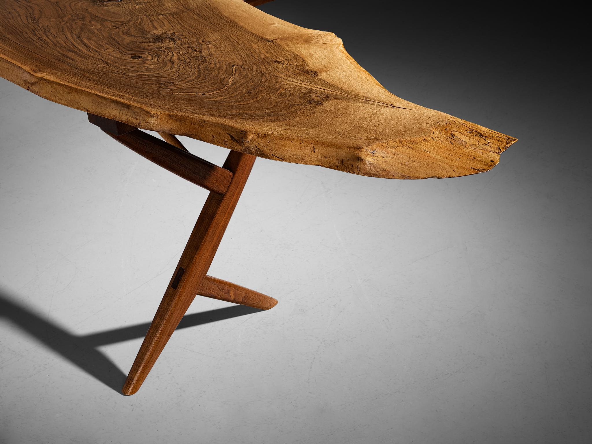 Nakashima Desk with WallMounted Case in Walnut For Sale at 1stDibs