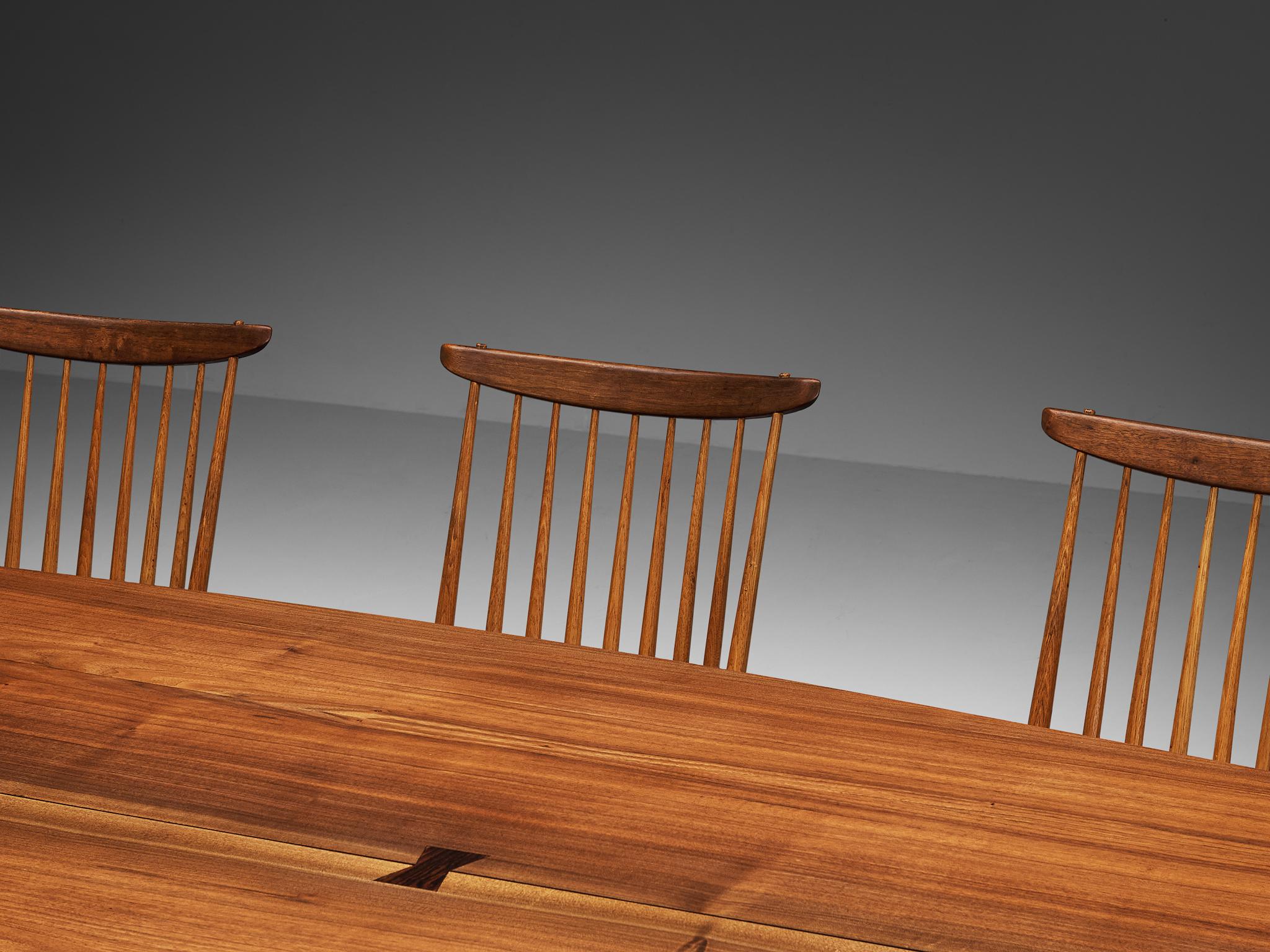 Esstisch-Set aus George Nakashima mit Trestle-Esstisch und 'New'-Stühlen  (Moderne der Mitte des Jahrhunderts) im Angebot