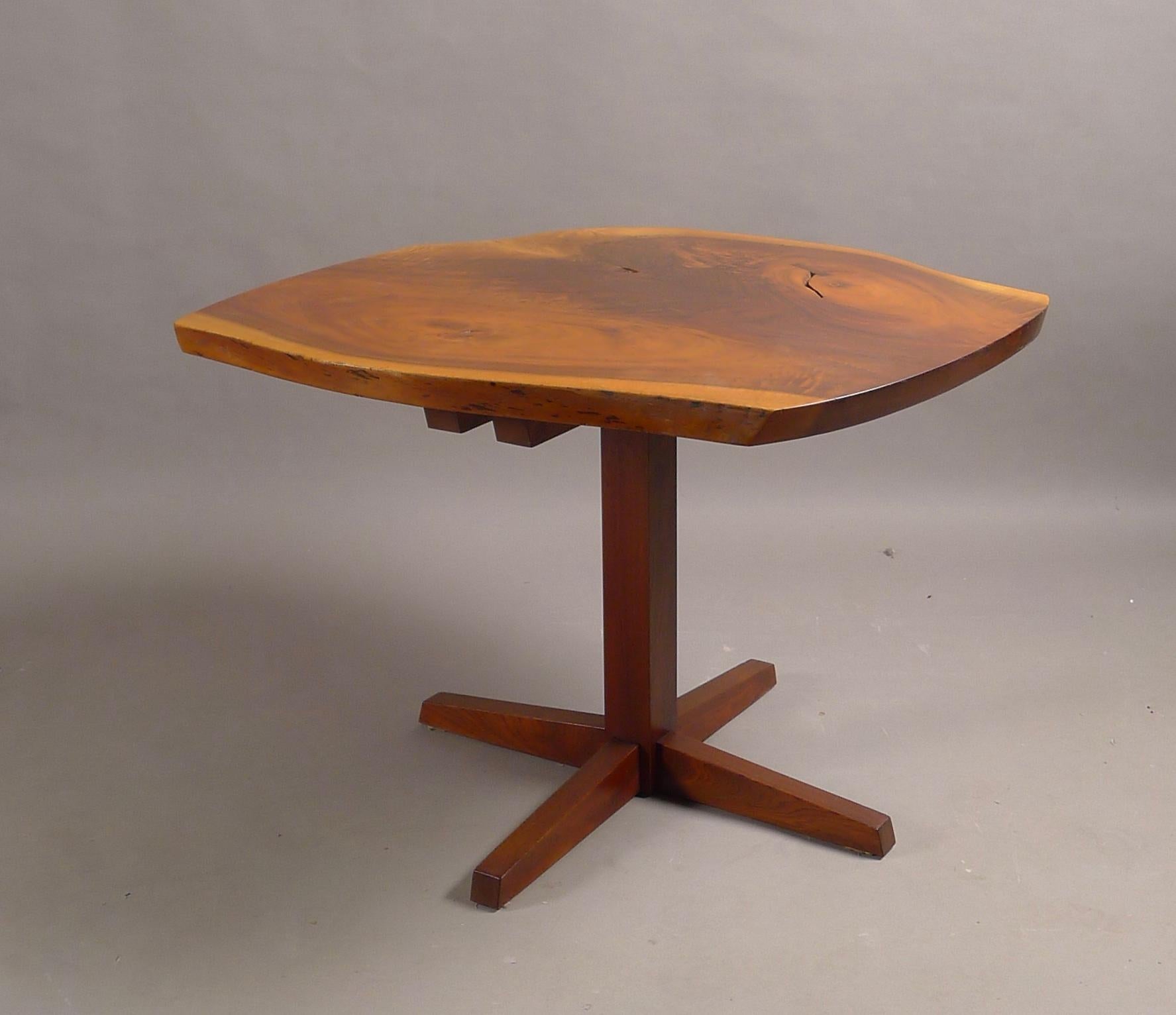 Mid-20th Century George Nakashima, End Table, 1960, Sold with Paperwork, Single Slab Top