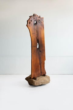 Divisorio con bordi a vista in noce inglese di George Nakashima su base in granito, 1955