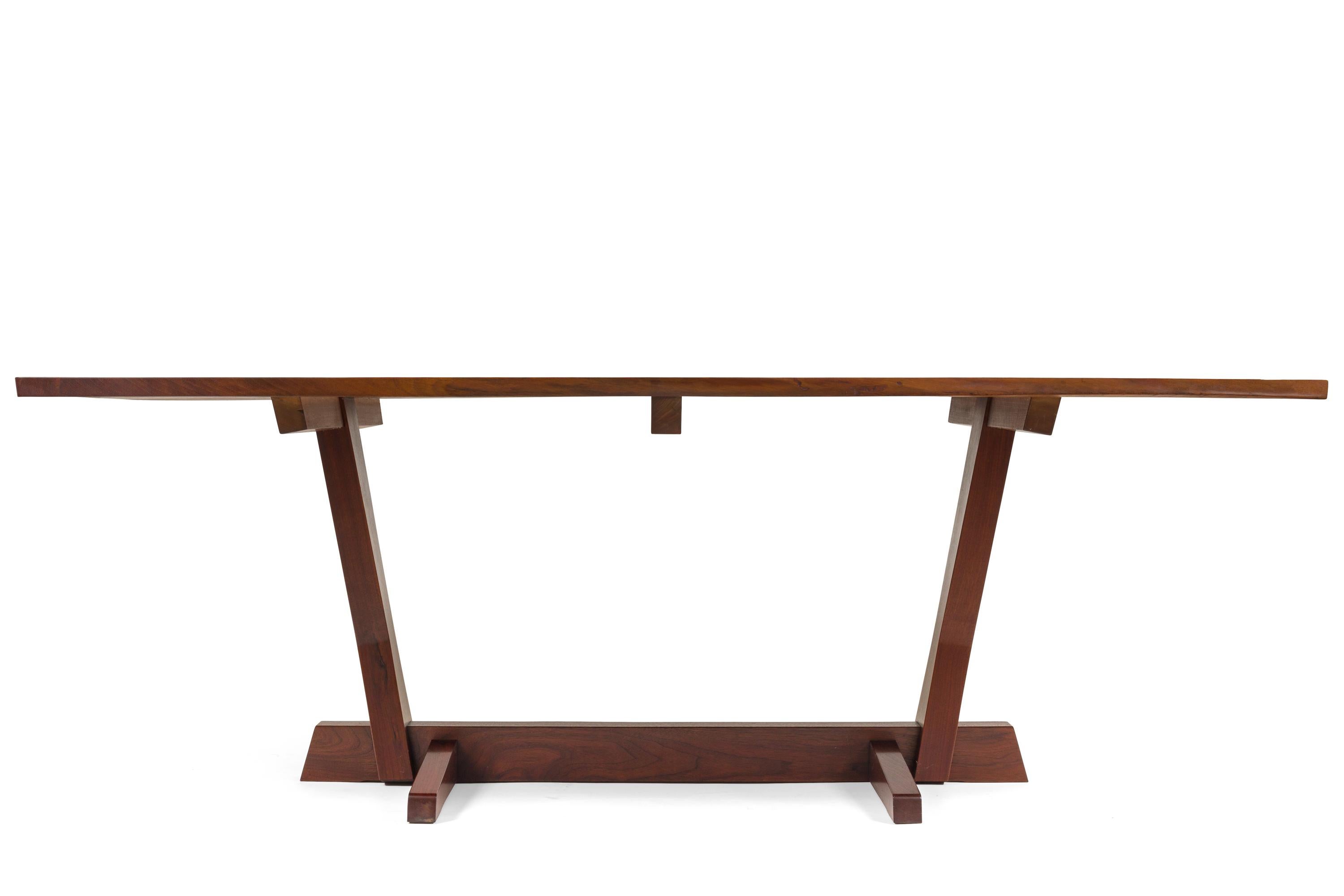 American Craftsman George Nakashima Fine Walnut & Rosewood Conoid Dining Room Table, USA 1965