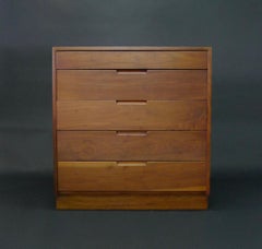 George Nakashima, Five-Drawer Chest of Drawers, American Black Walnut, 1956