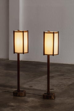 George Nakashima Floor Lamps, 1961, Set of 2