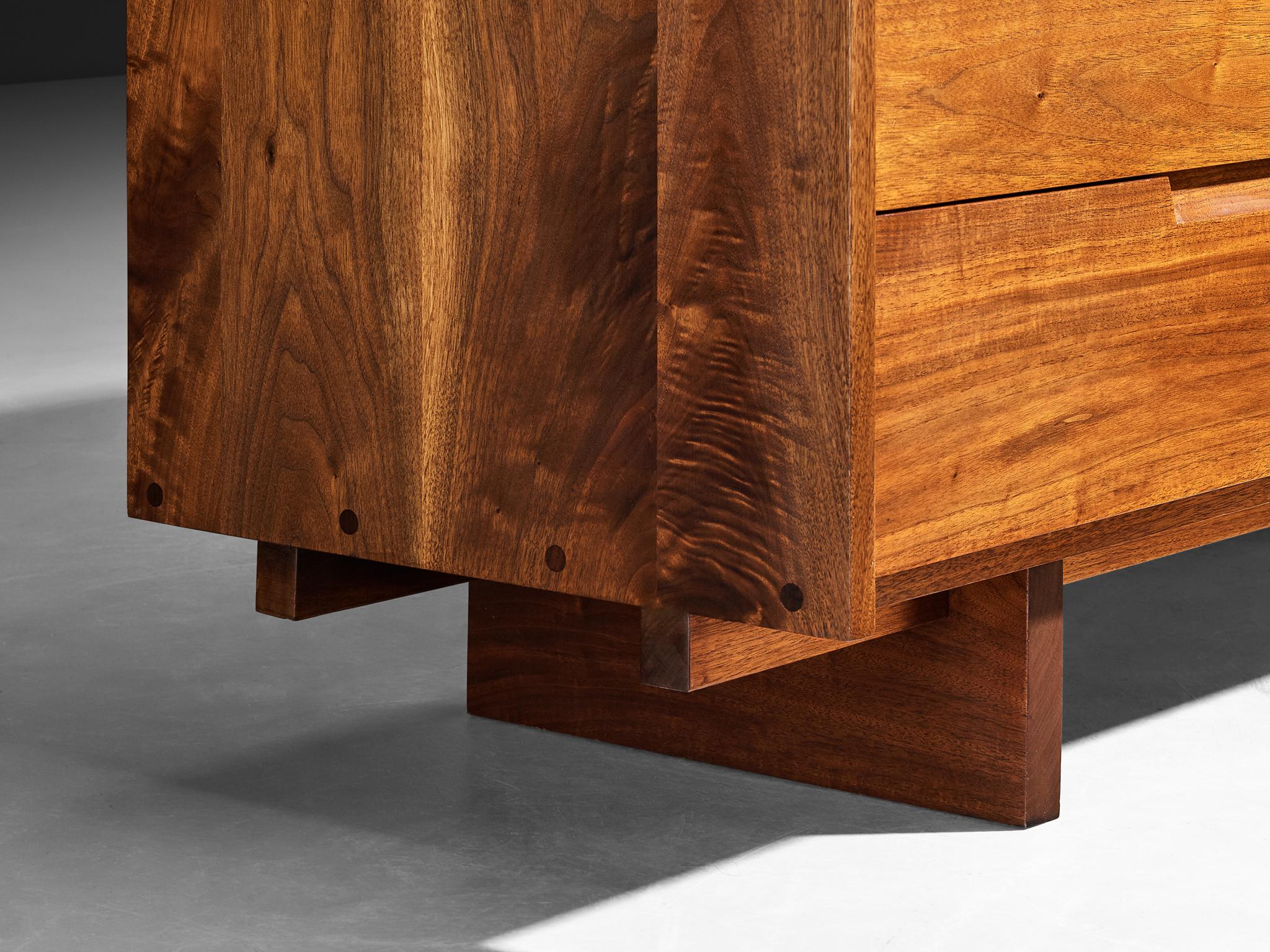 George Nakashima for George Nakashima Studio Double Chest of Drawers in Walnut For Sale 4
