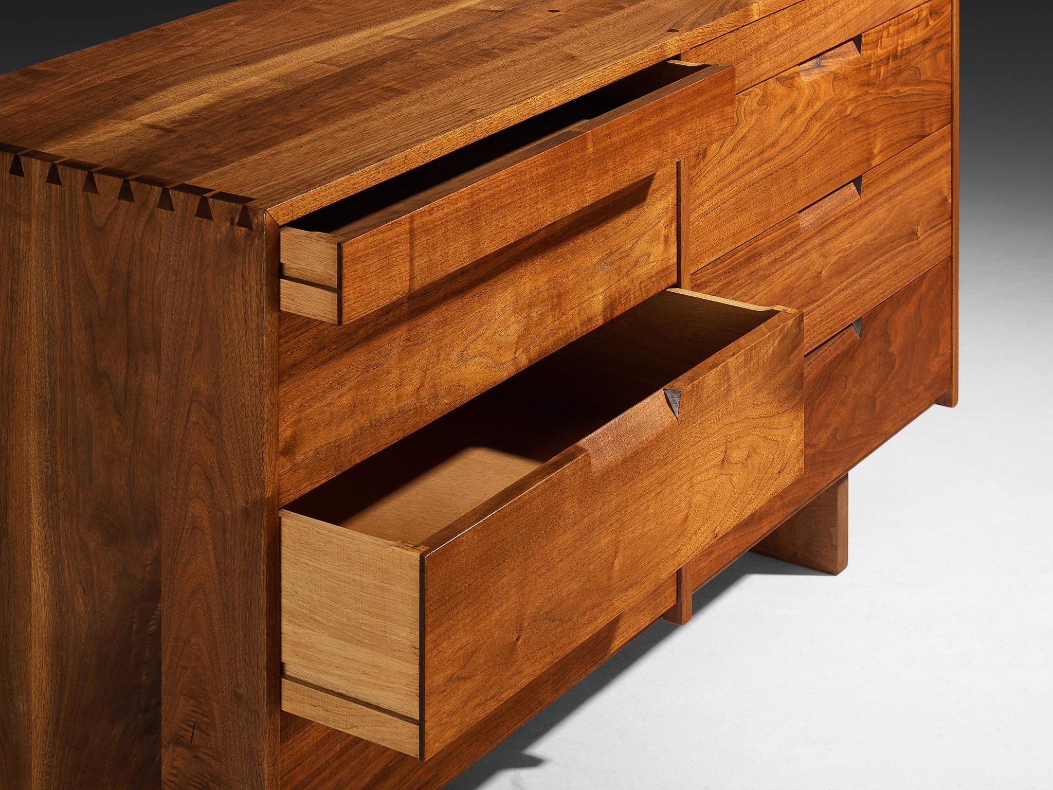 George Nakashima for George Nakashima Studio Double Chest of Drawers in Walnut For Sale 5