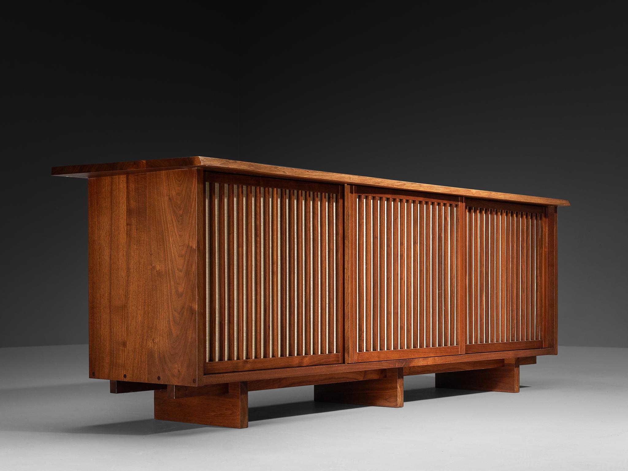 George Nakashima for George Nakashima Studio Triple Sliding Door Cabinet For Sale 7