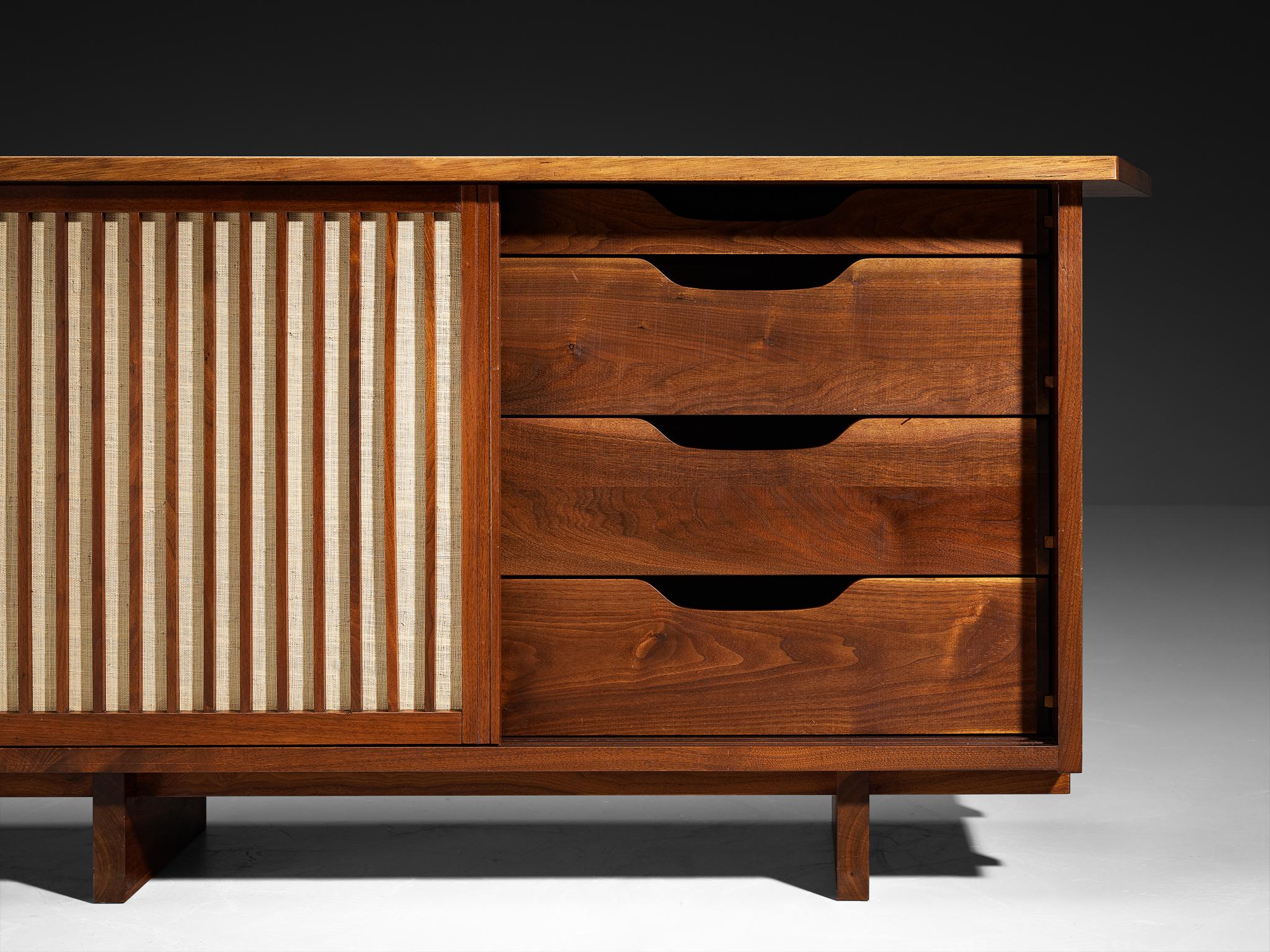 Mid-Century Modern George Nakashima for George Nakashima Studio Triple Sliding Door Cabinet For Sale