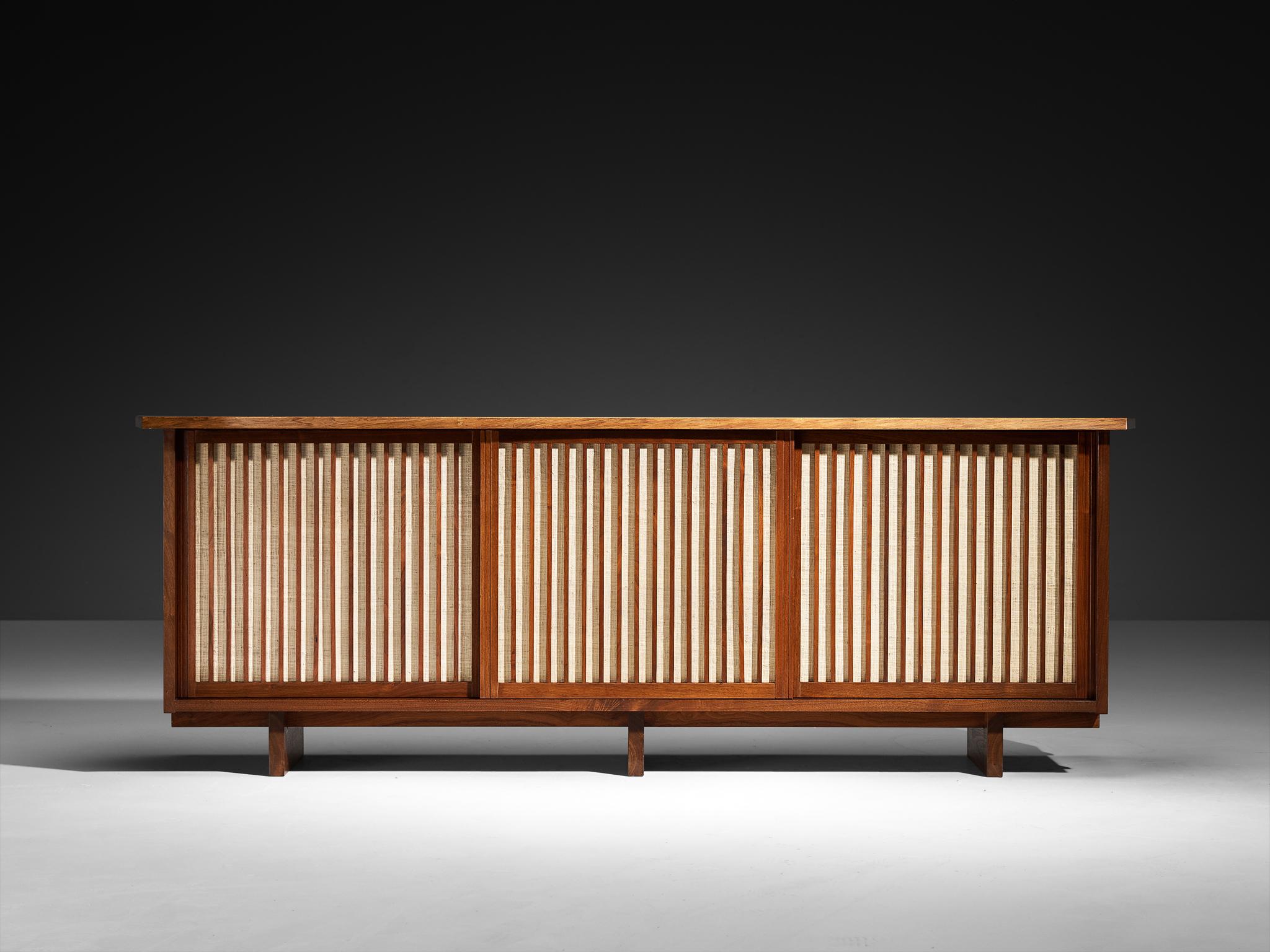 American George Nakashima for George Nakashima Studio Triple Sliding Door Cabinet For Sale