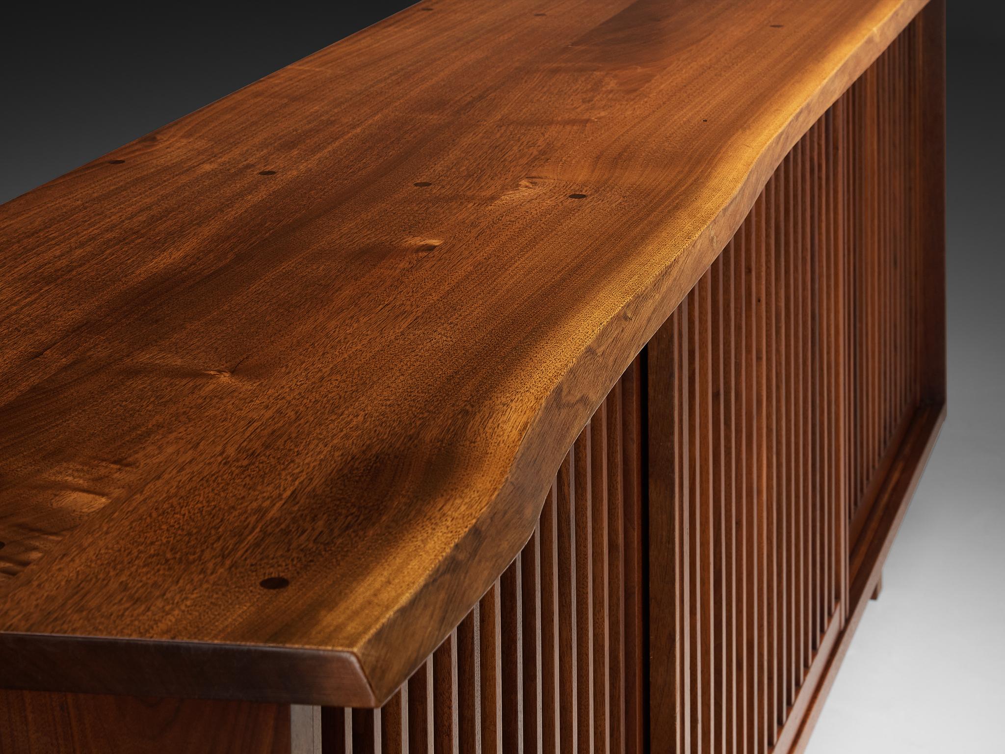 Fabric George Nakashima for George Nakashima Studio Triple Sliding Door Cabinet For Sale