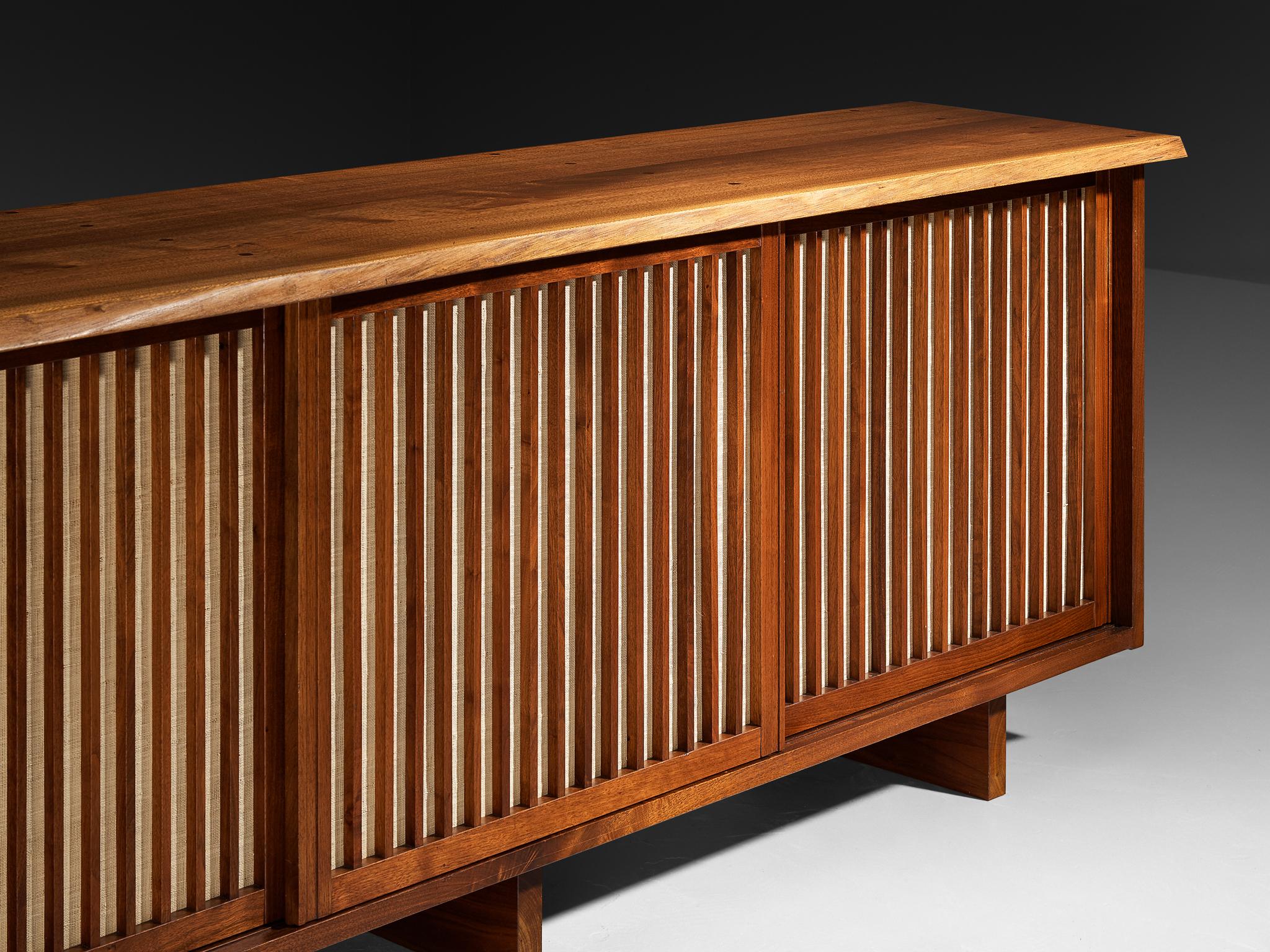 George Nakashima for George Nakashima Studio Triple Sliding Door Cabinet For Sale 1