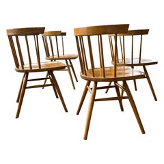 George Nakashima for Knoll Attr. Straight Chairs Mid Century Modern - Set of 4