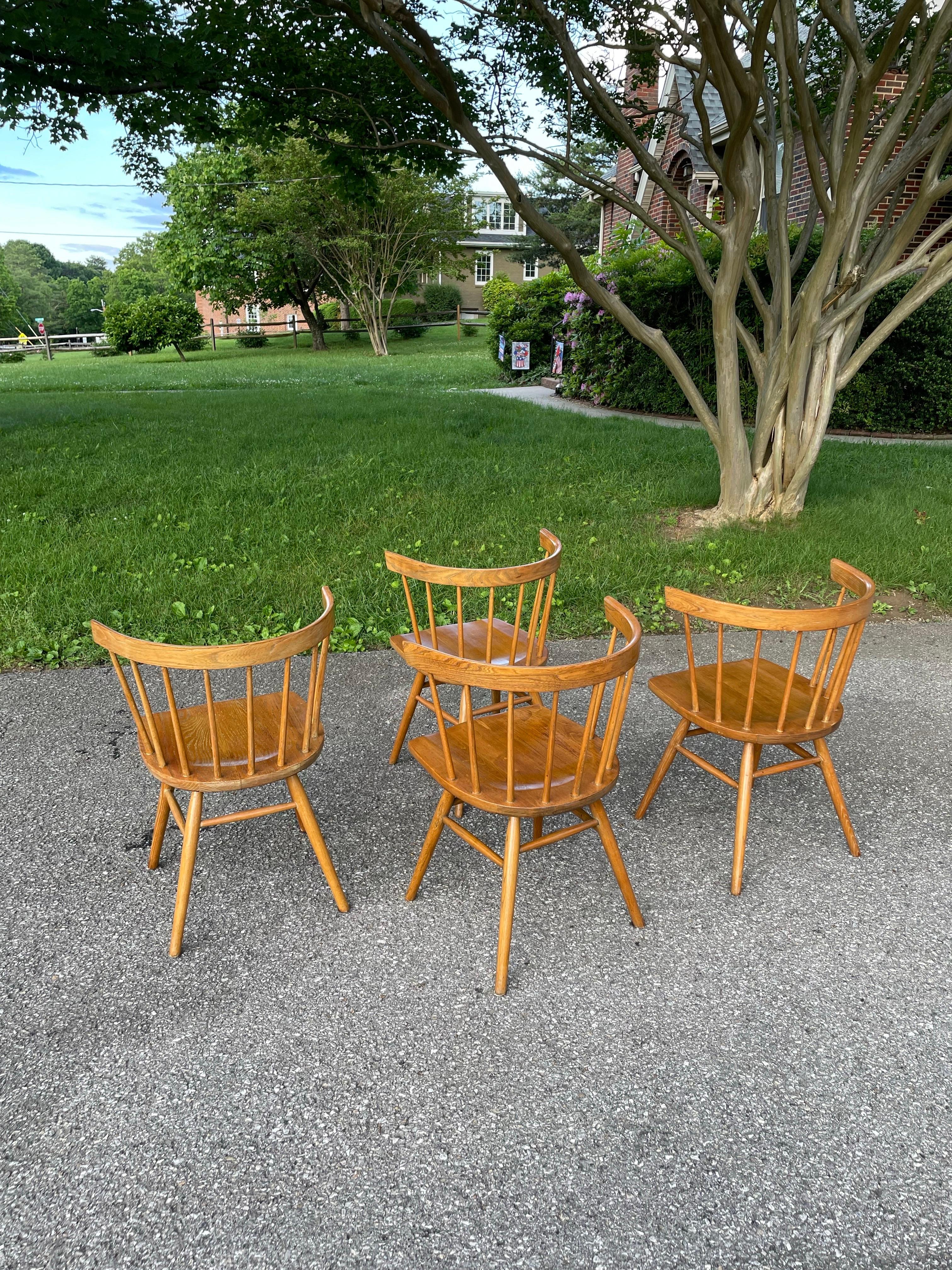 George Nakashima for Knoll Attr. Straight Chairs Mid Century Modern - Set of 4 3