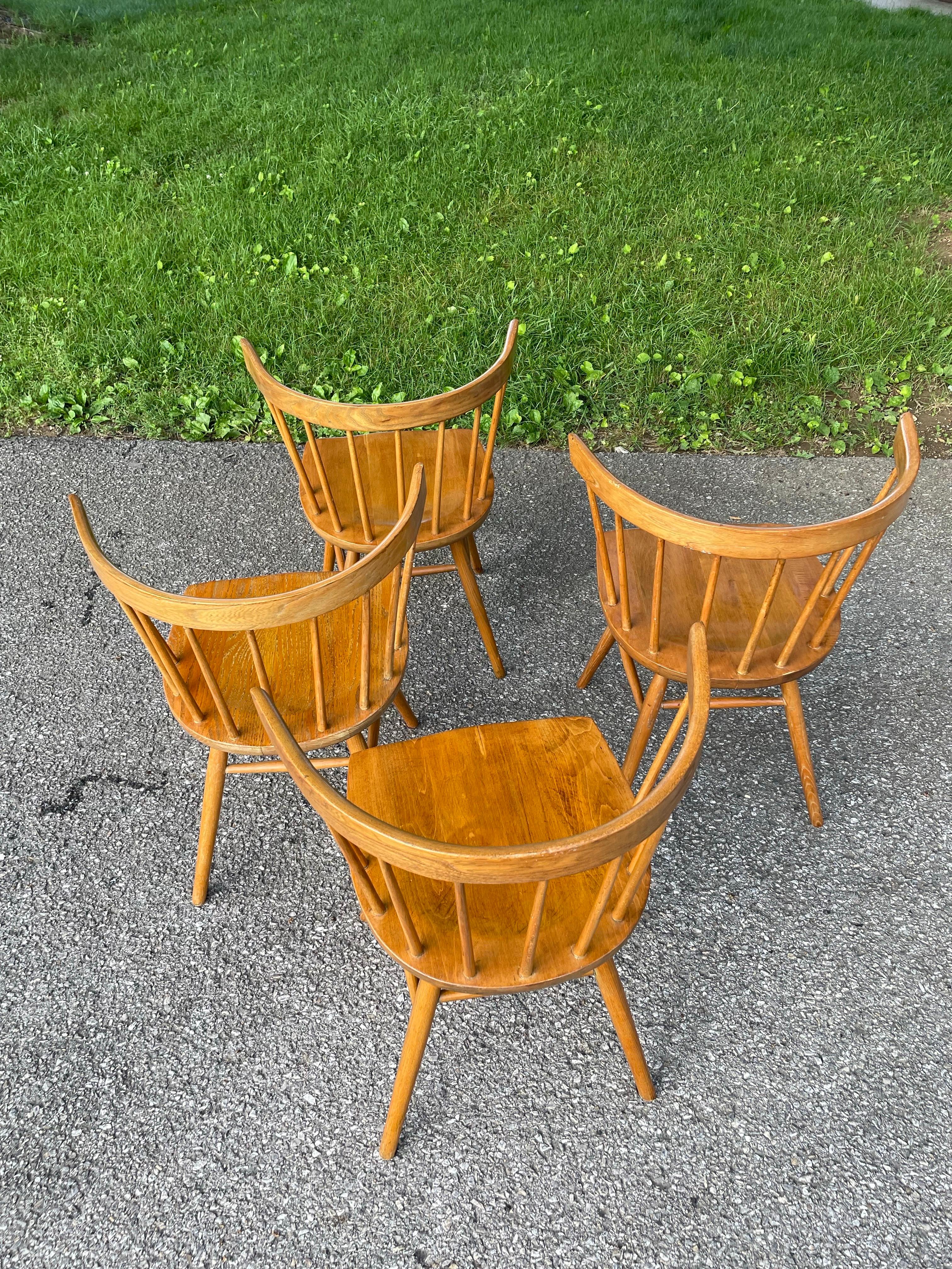 George Nakashima for Knoll Attr. Straight Chairs Mid Century Modern - Set of 4 In Good Condition In Roanoke, VA