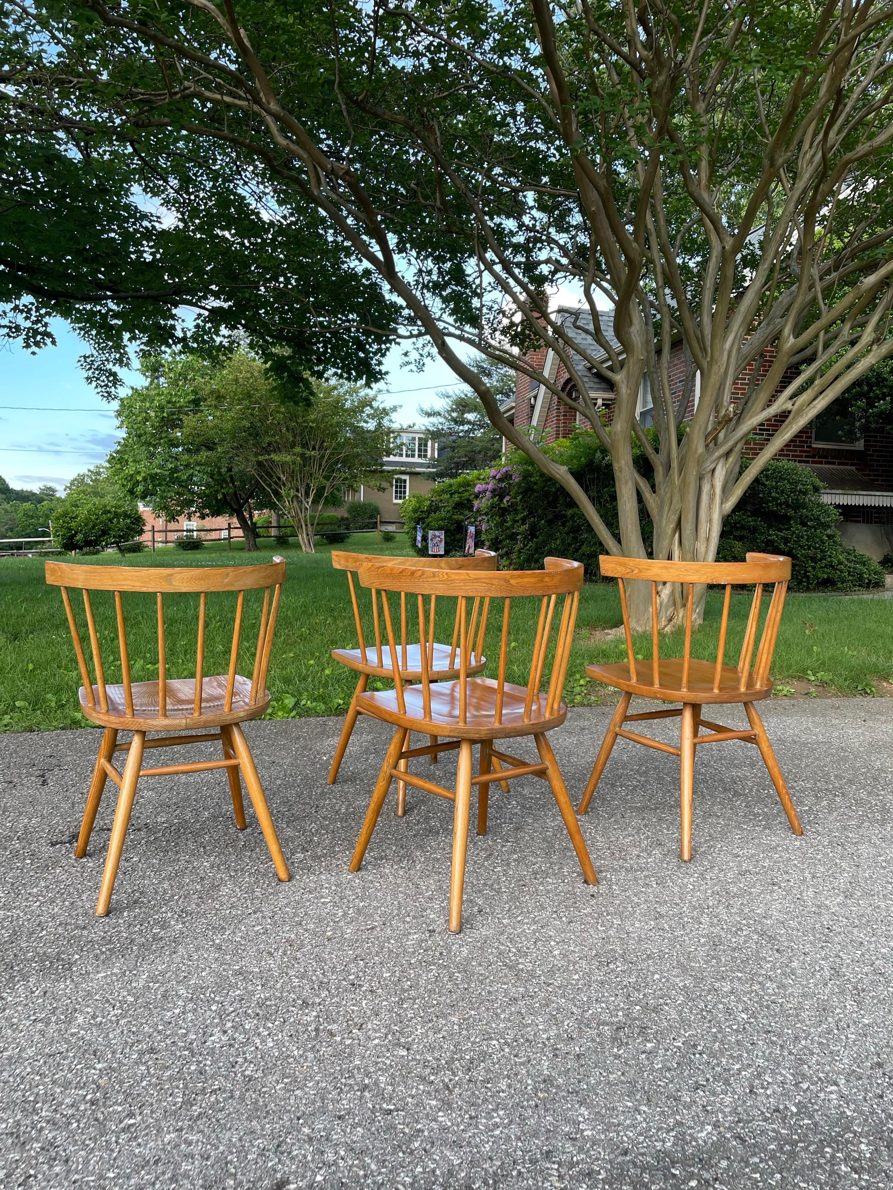 20th Century George Nakashima for Knoll Attr. Straight Chairs Mid Century Modern - Set of 4