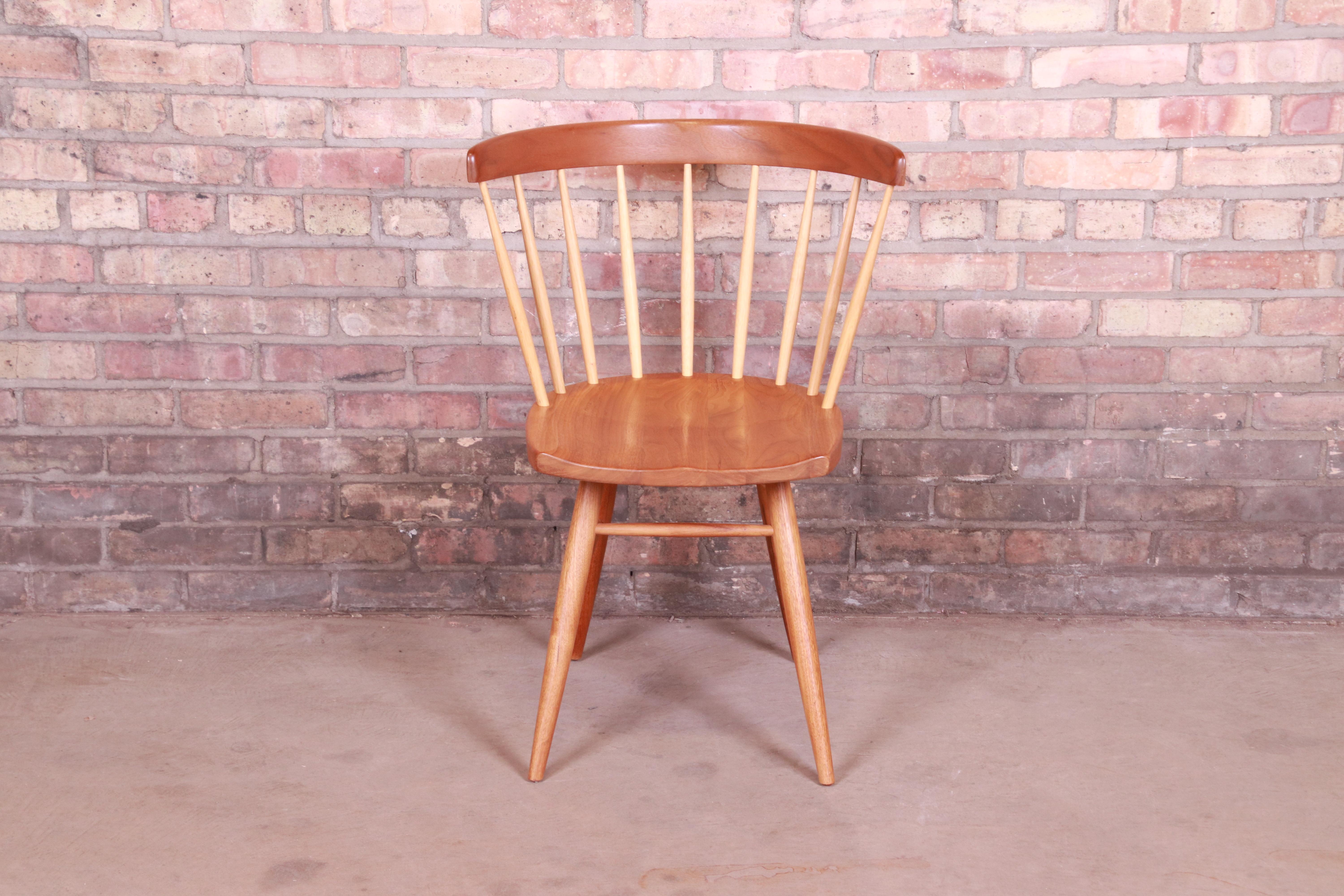 American George Nakashima for Knoll Walnut and Hickory Windsor Straight Chair