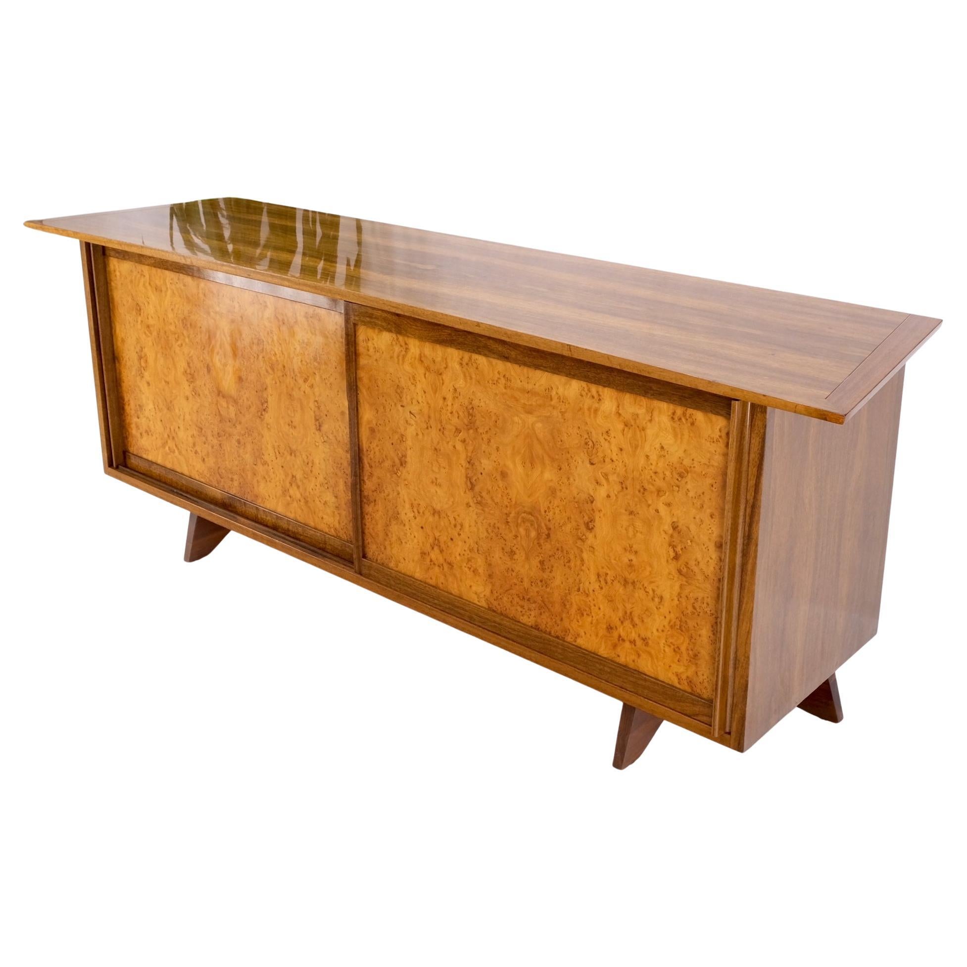 George Nakashima para Widdicomb Cómoda larga Credenza Armario Burl Puertas correderas