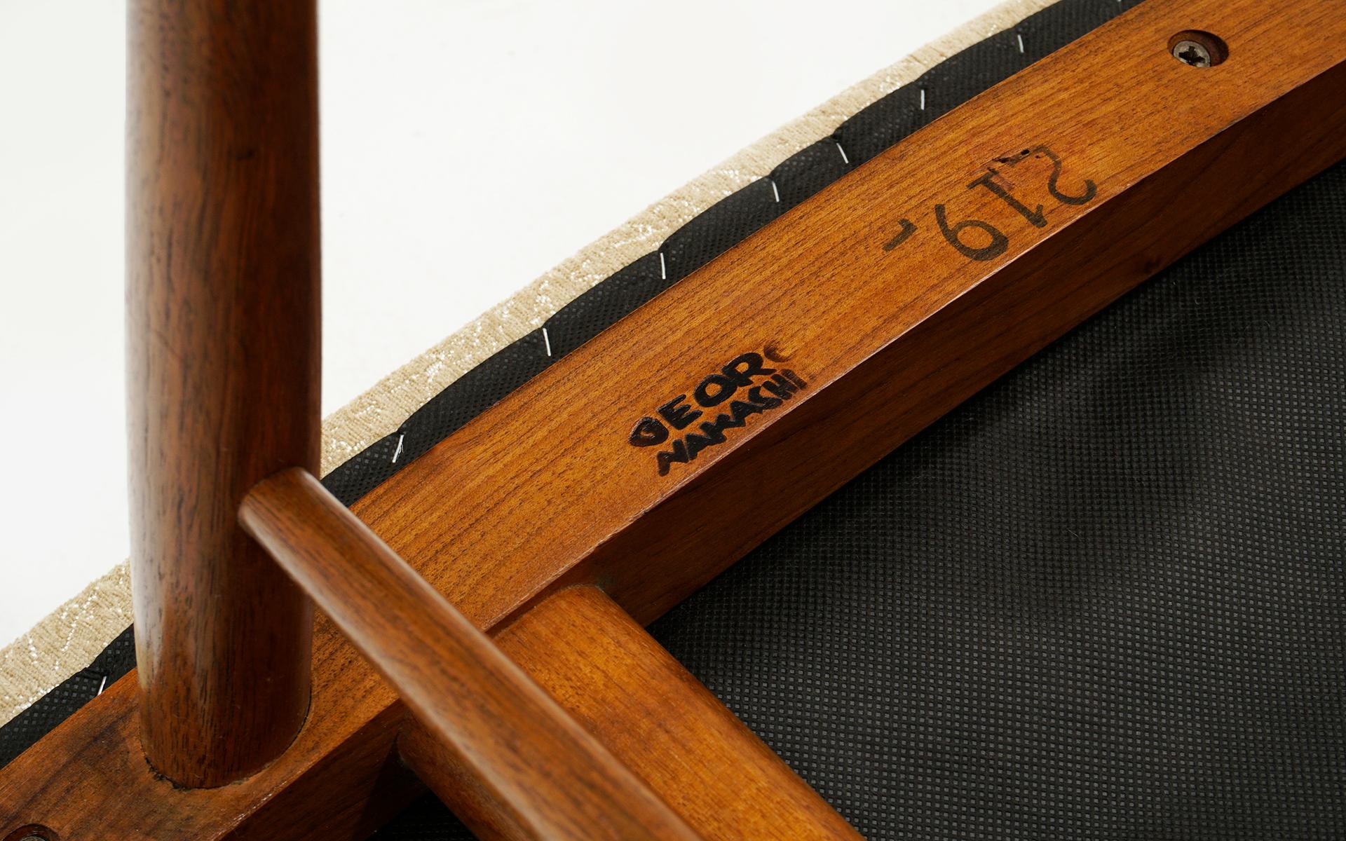 Upholstery George Nakashima for Widdicomb Low / Vanity Stool / Ottoman, Completely Original