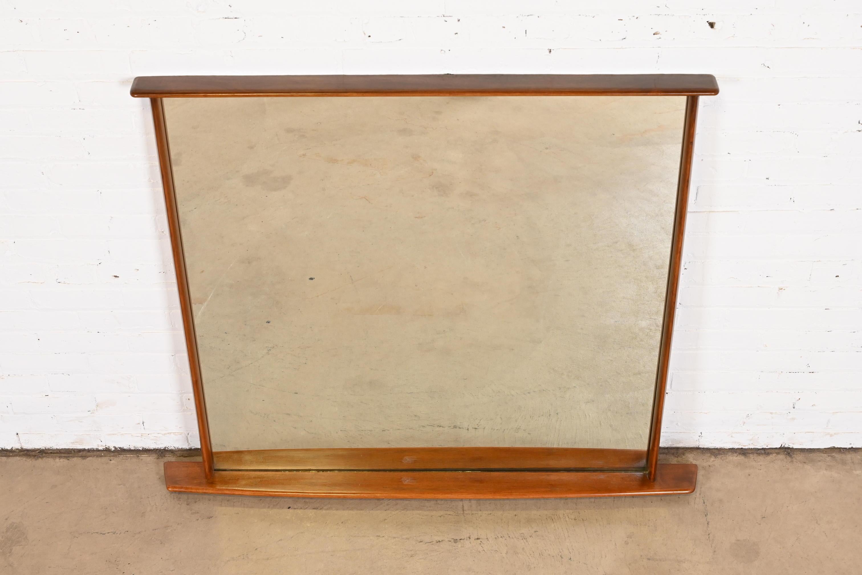 George Nakashima for Widdicomb Origins Collection Walnut Monumental Wall Mirror In Good Condition In South Bend, IN