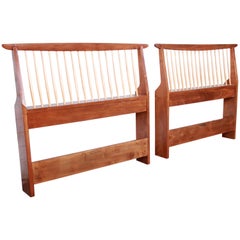 George Nakashima for Widdicomb Origins Sculpted Walnut Twin Headboards, Pair