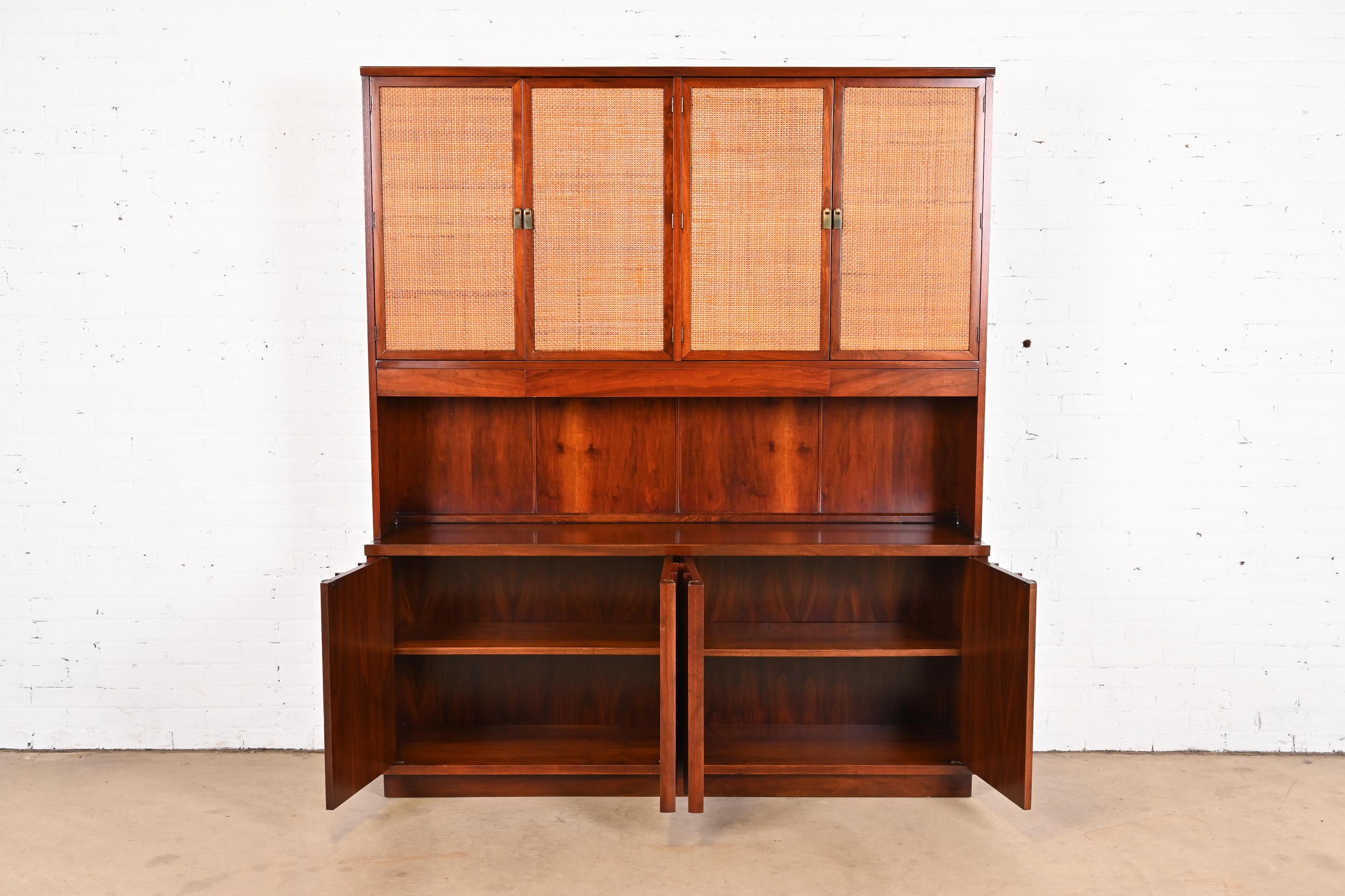 George Nakashima for Widdicomb Sculpted Walnut and Cane Sideboard with Hutch 7