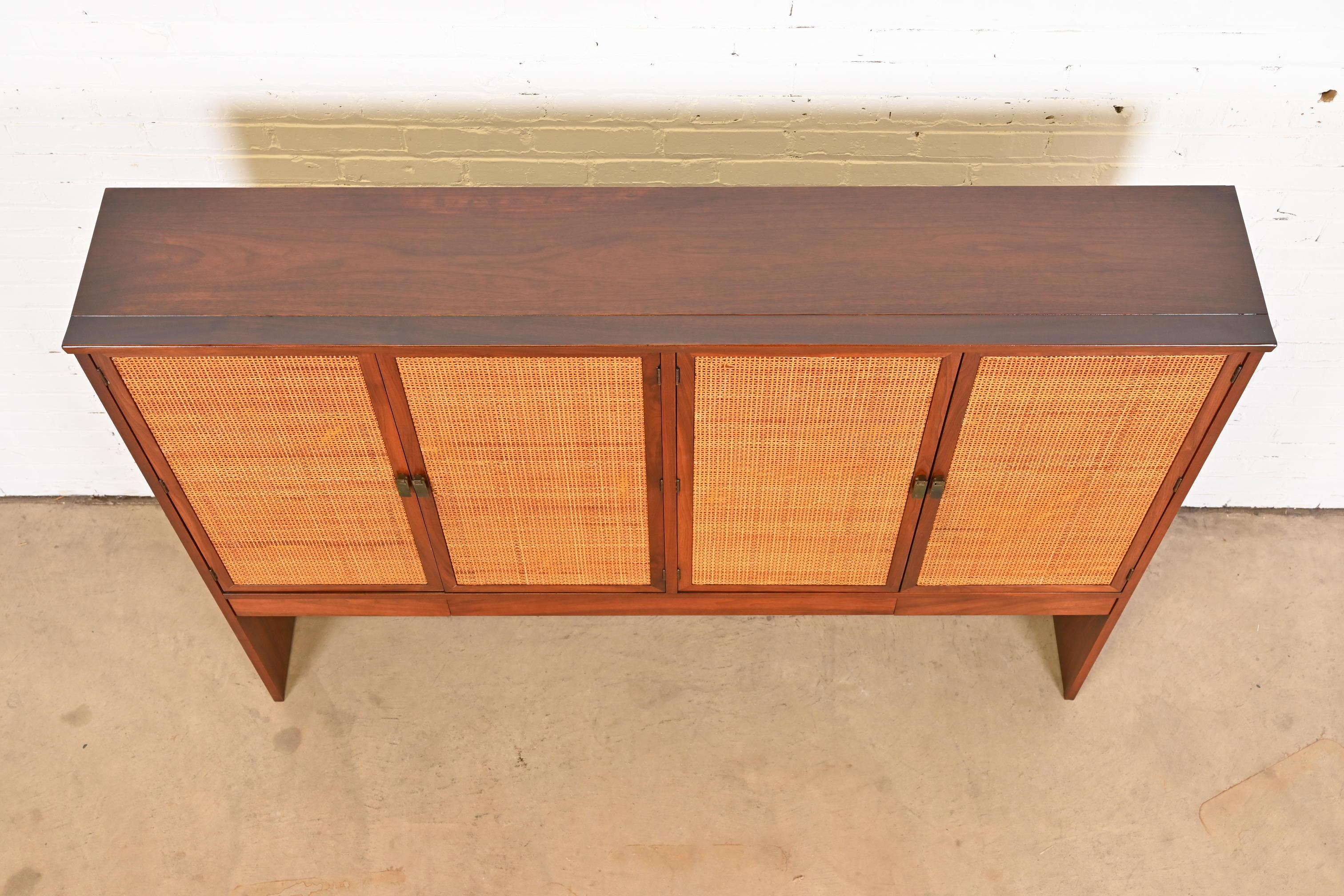 George Nakashima for Widdicomb Walnut and Cane Cabinet, Newly Restored 6