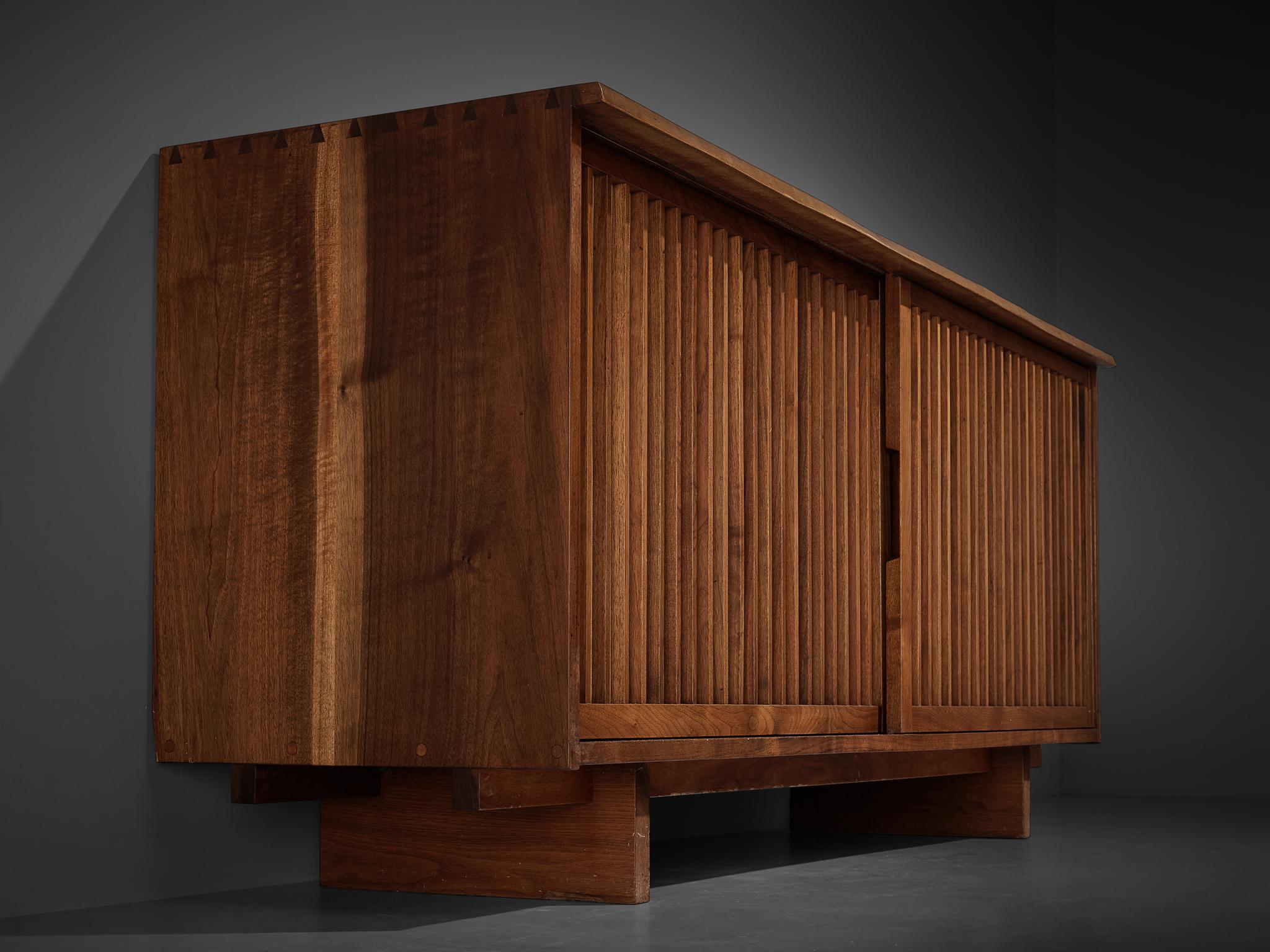 George Nakashima Free Edge Sideboard in Walnut with Pandanus Cloth 3