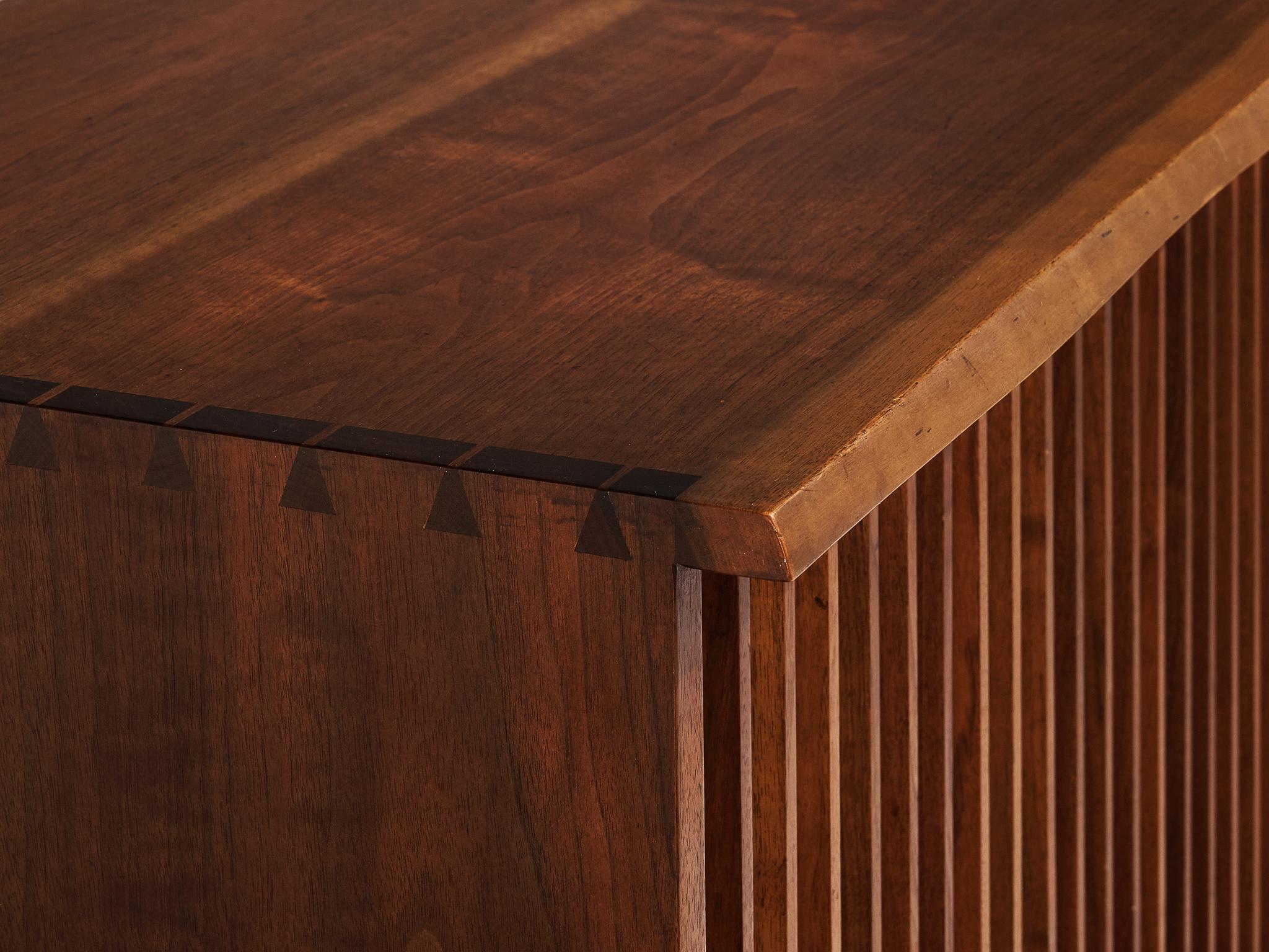 George Nakashima Free Edge Sideboard in Walnut with Pandanus Cloth 4