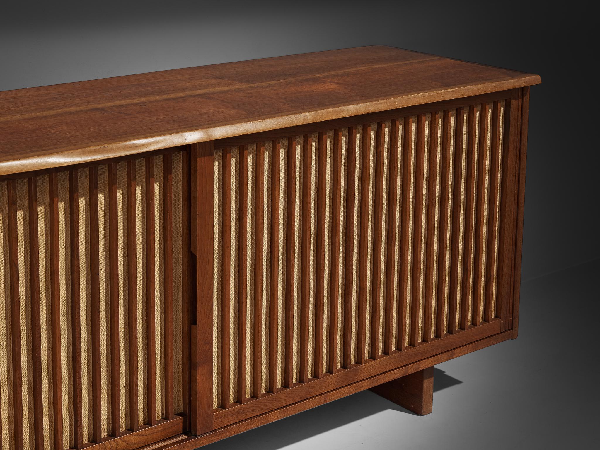 George Nakashima Free Edge Sideboard in Walnut with Pandanus Cloth 5