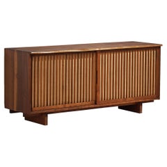 George Nakashima Free Edge Sideboard in Walnut with Pandanus Cloth