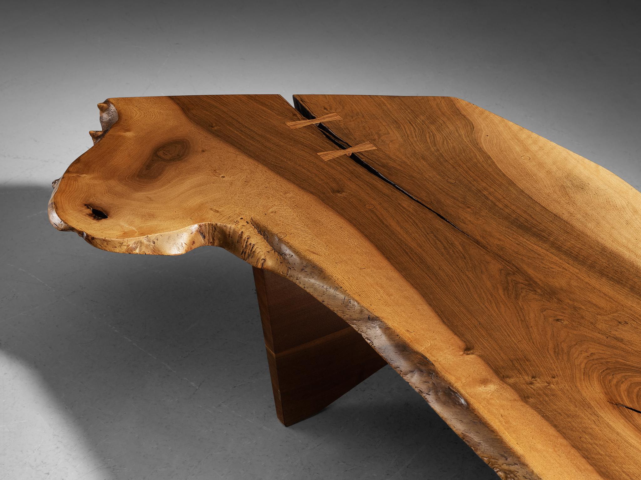 George Nakashima Free Edge Slab Coffee Table in Walnut For Sale 4