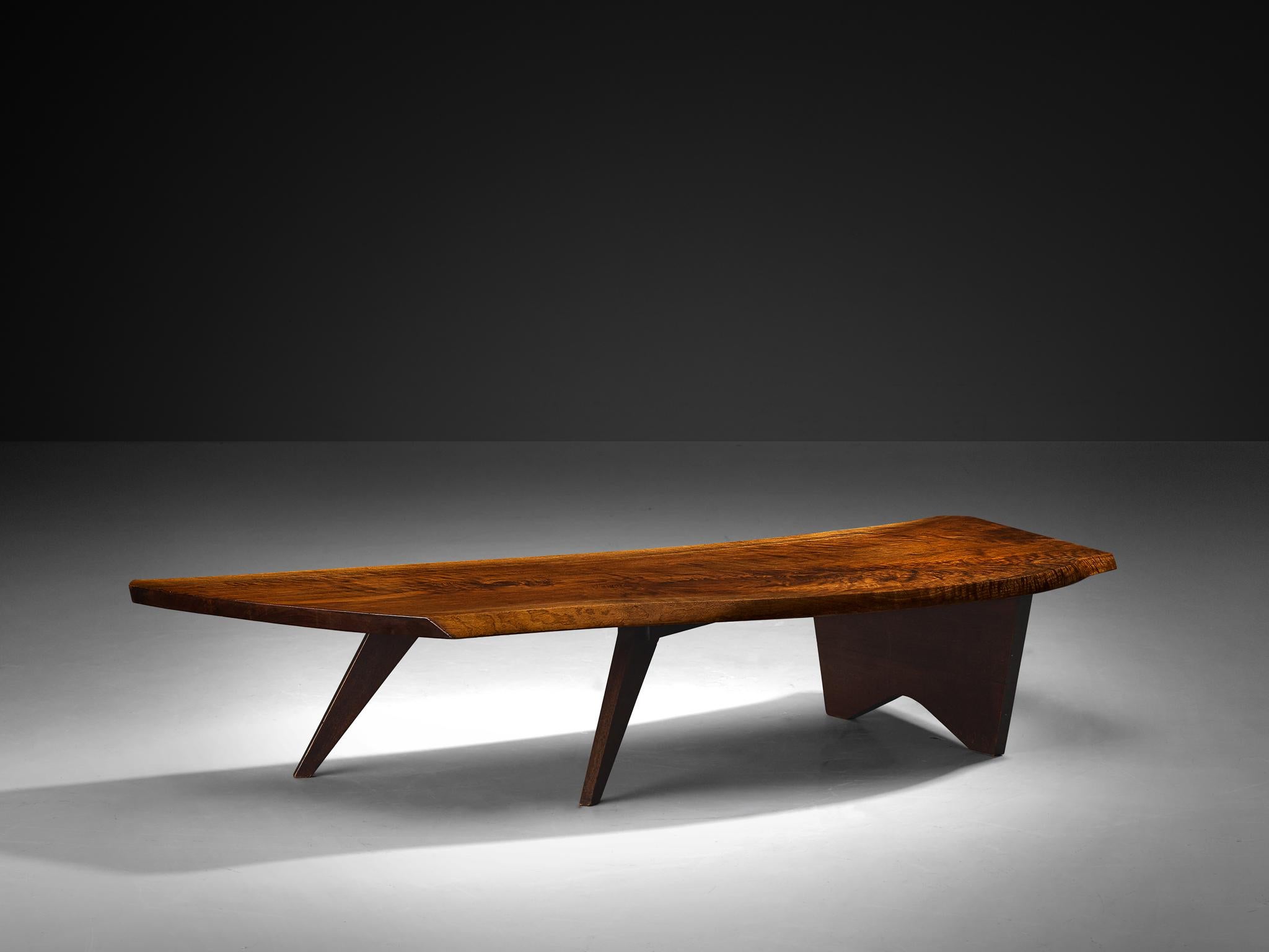 Mid-Century Modern George Nakashima Free Edge 'Slab I' Coffee Table in Walnut
